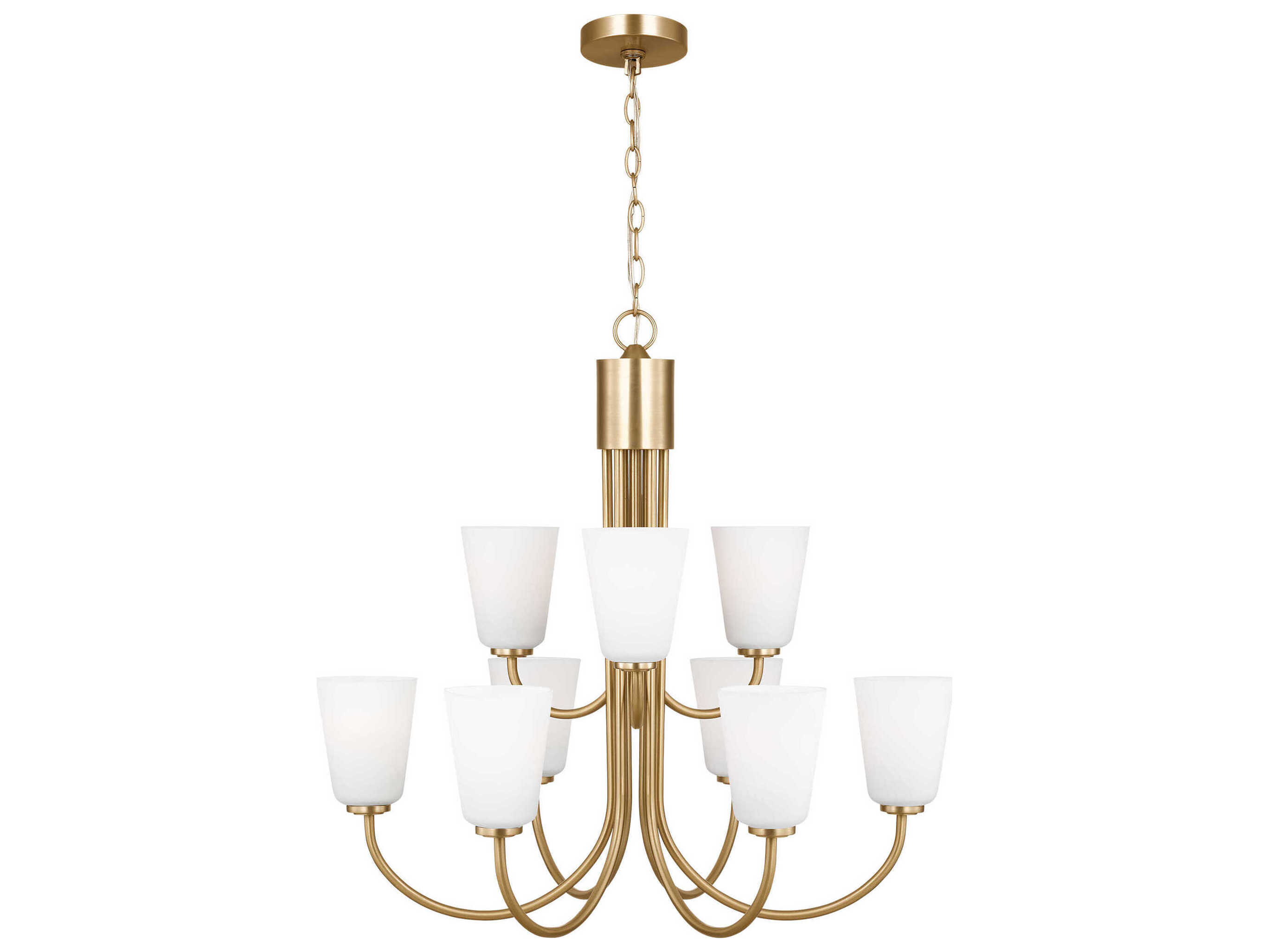 Generation Lighting Miles 9-Light Satin Brass Bell Chandelier
