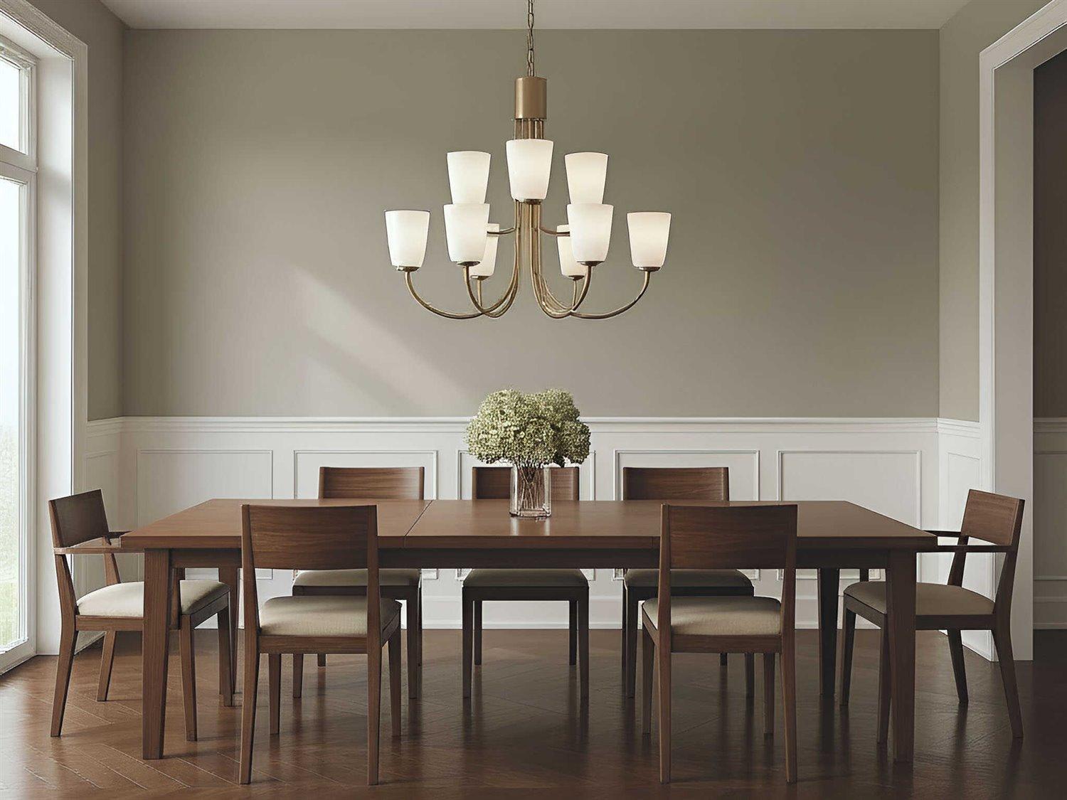 Generation Lighting Miles 9-Light Satin Brass Bell Chandelier