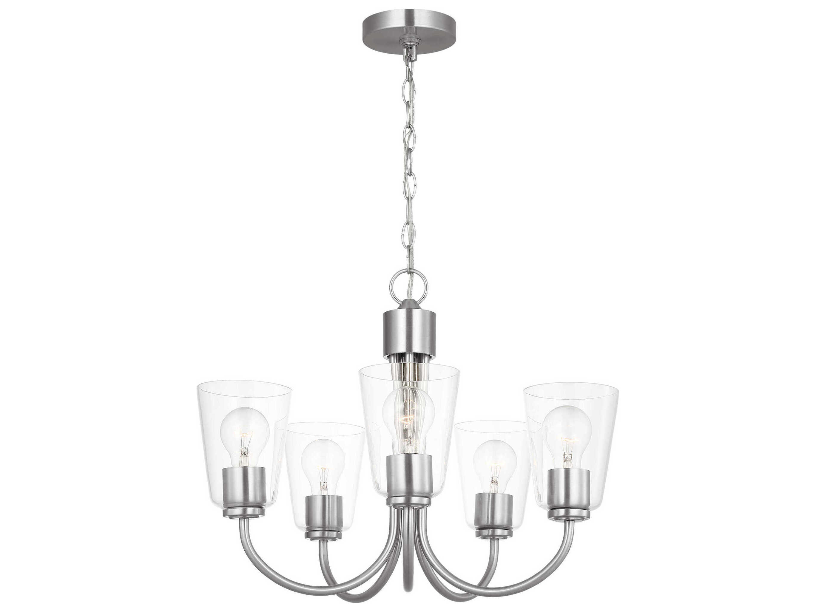 Generation Lighting Miles 5-Light Brushed Nickel Bell Chandelier