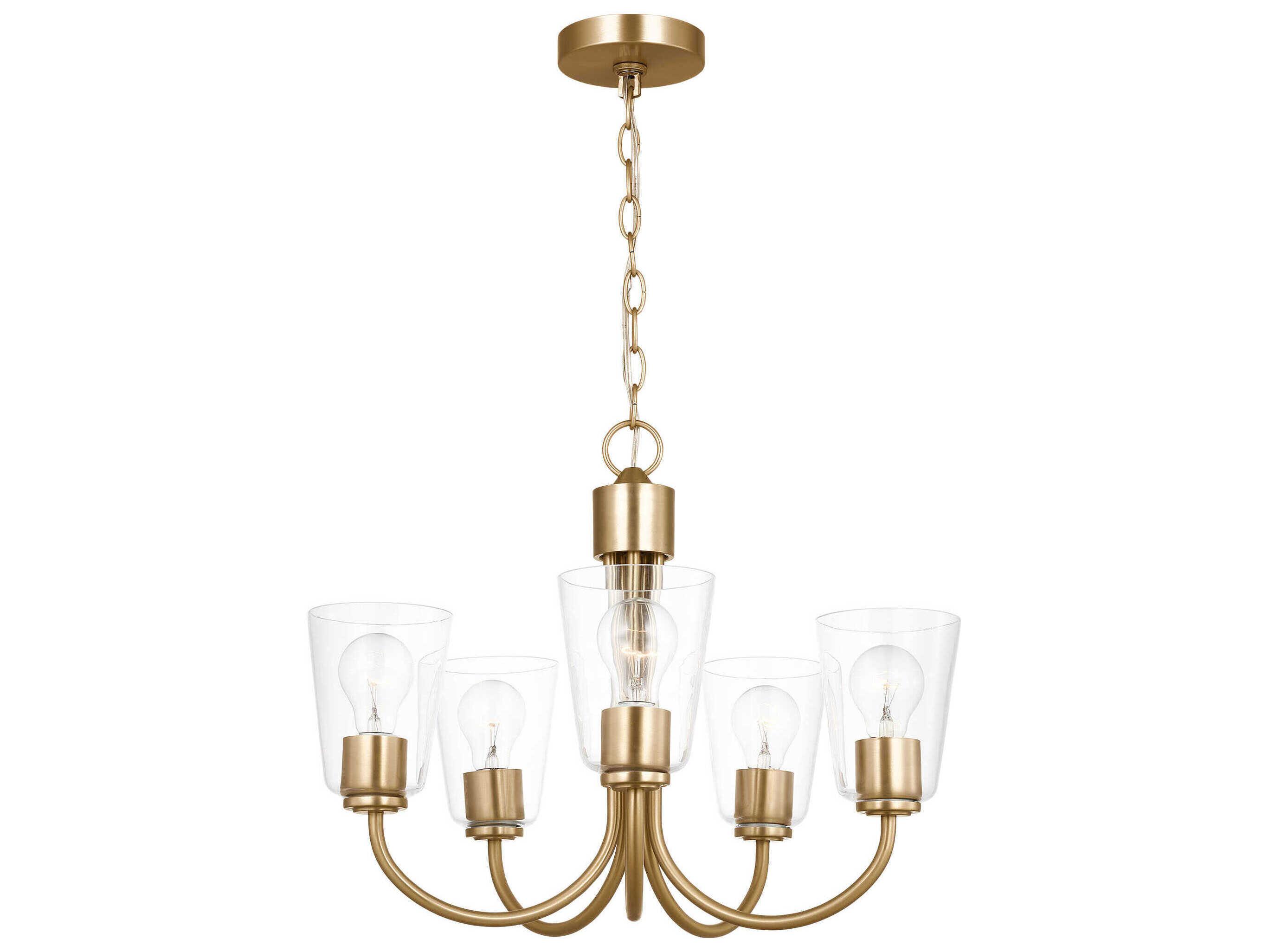 Generation Lighting Miles 5-Light Satin Brass Bell Chandelier
