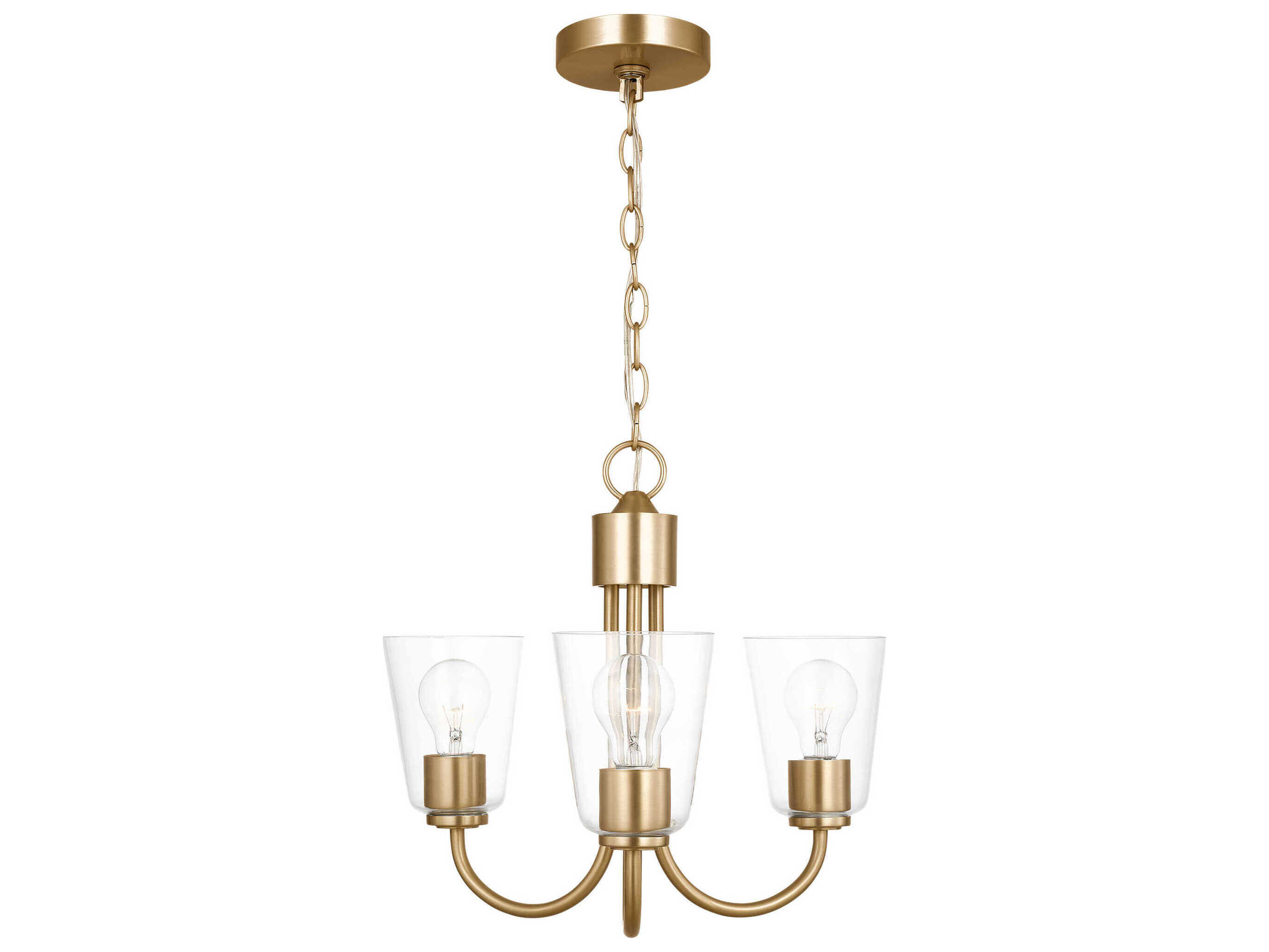 Generation Lighting Miles 3-Light Satin Brass Bell Chandelier
