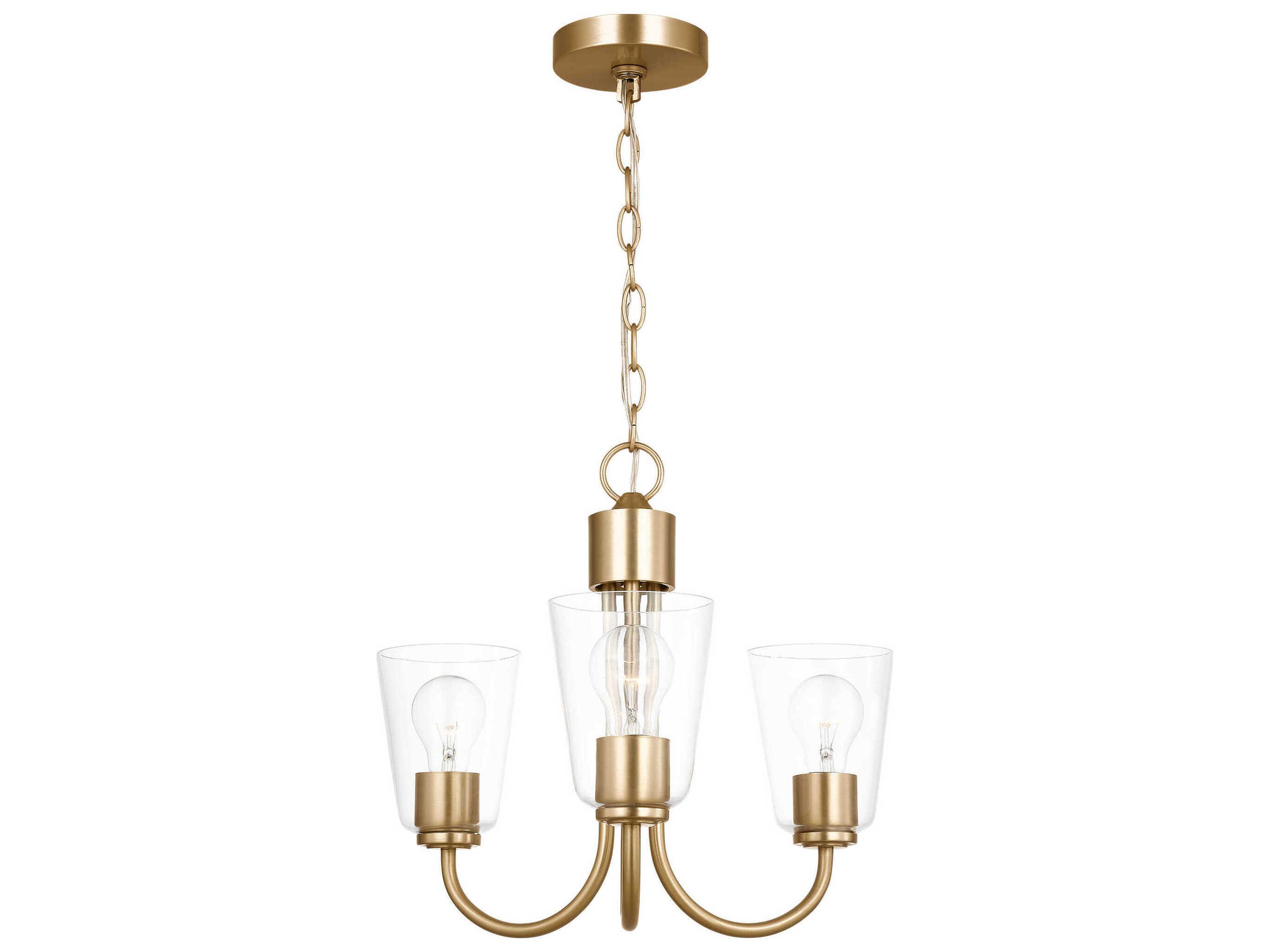 Generation Lighting Miles 3-Light Satin Brass Bell Chandelier