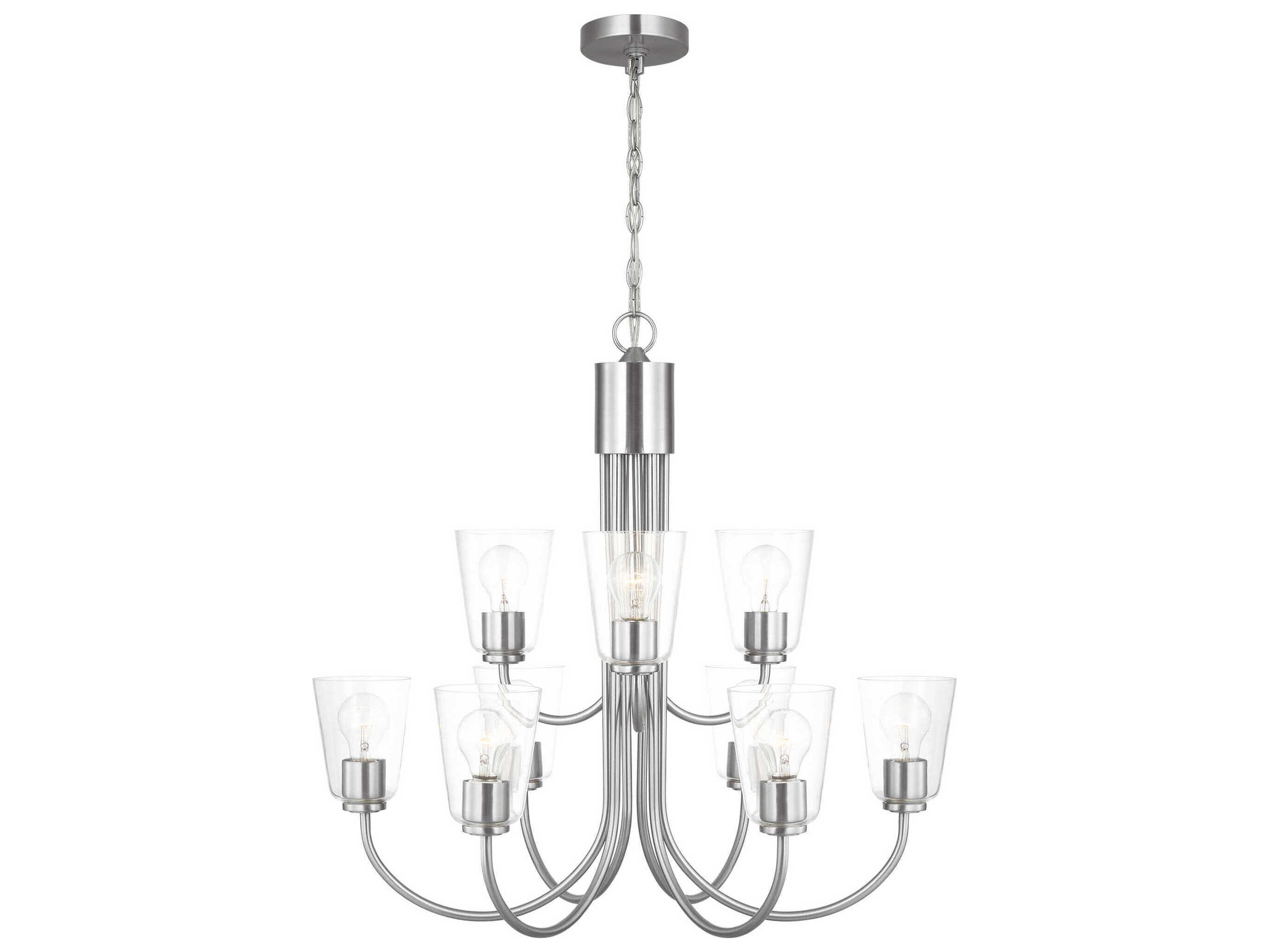 Generation Lighting Miles 9-Light Brushed Nickel Bell Chandelier