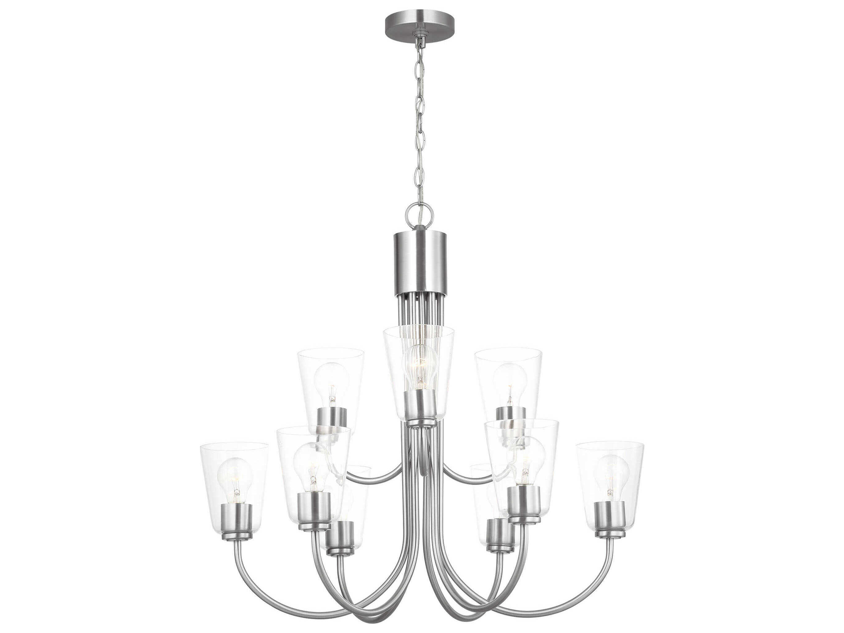 Generation Lighting Miles 9-Light Brushed Nickel Bell Chandelier
