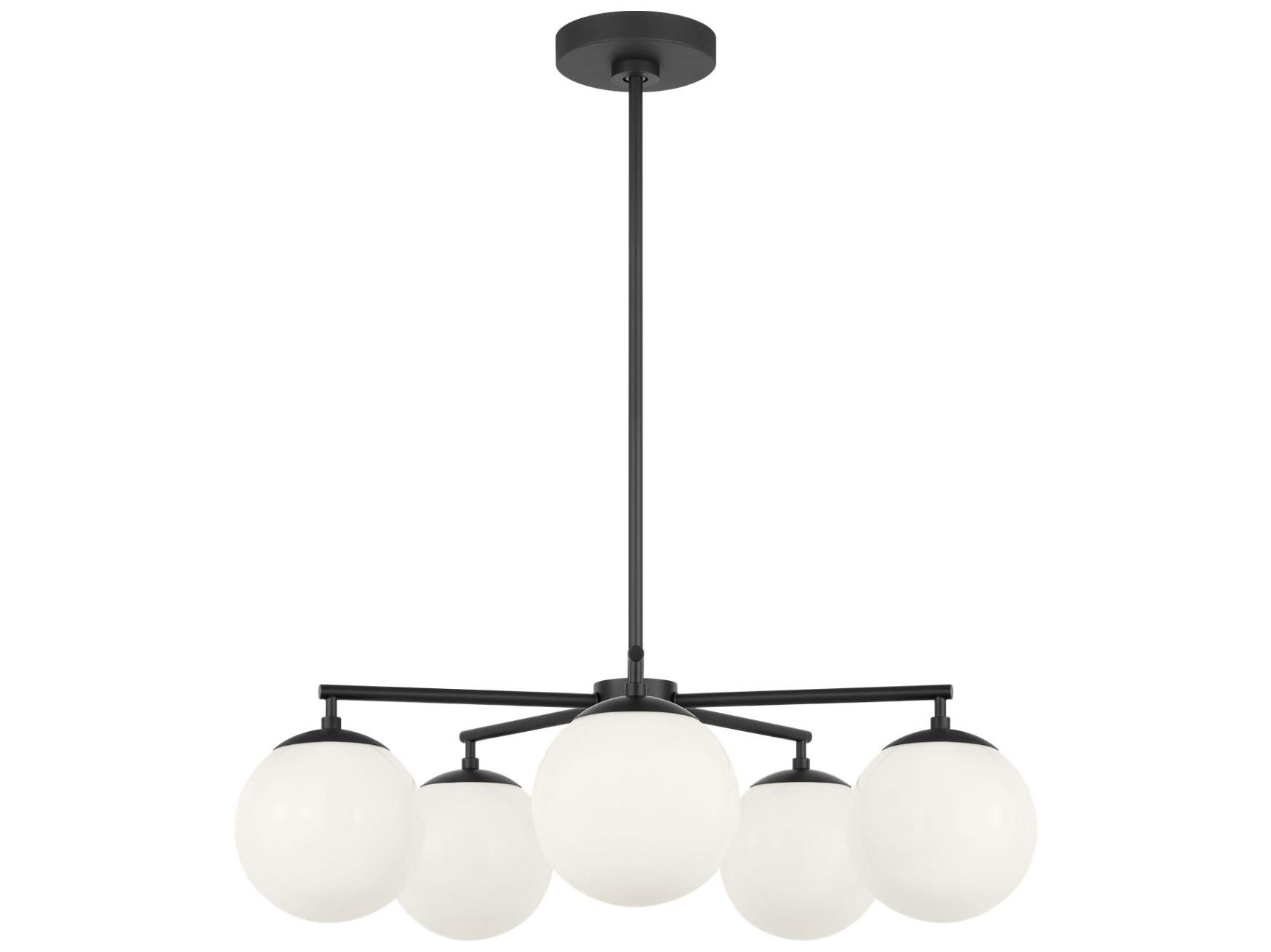 Generation Lighting Nube 5-Light Midnight Black Globe Chandelier