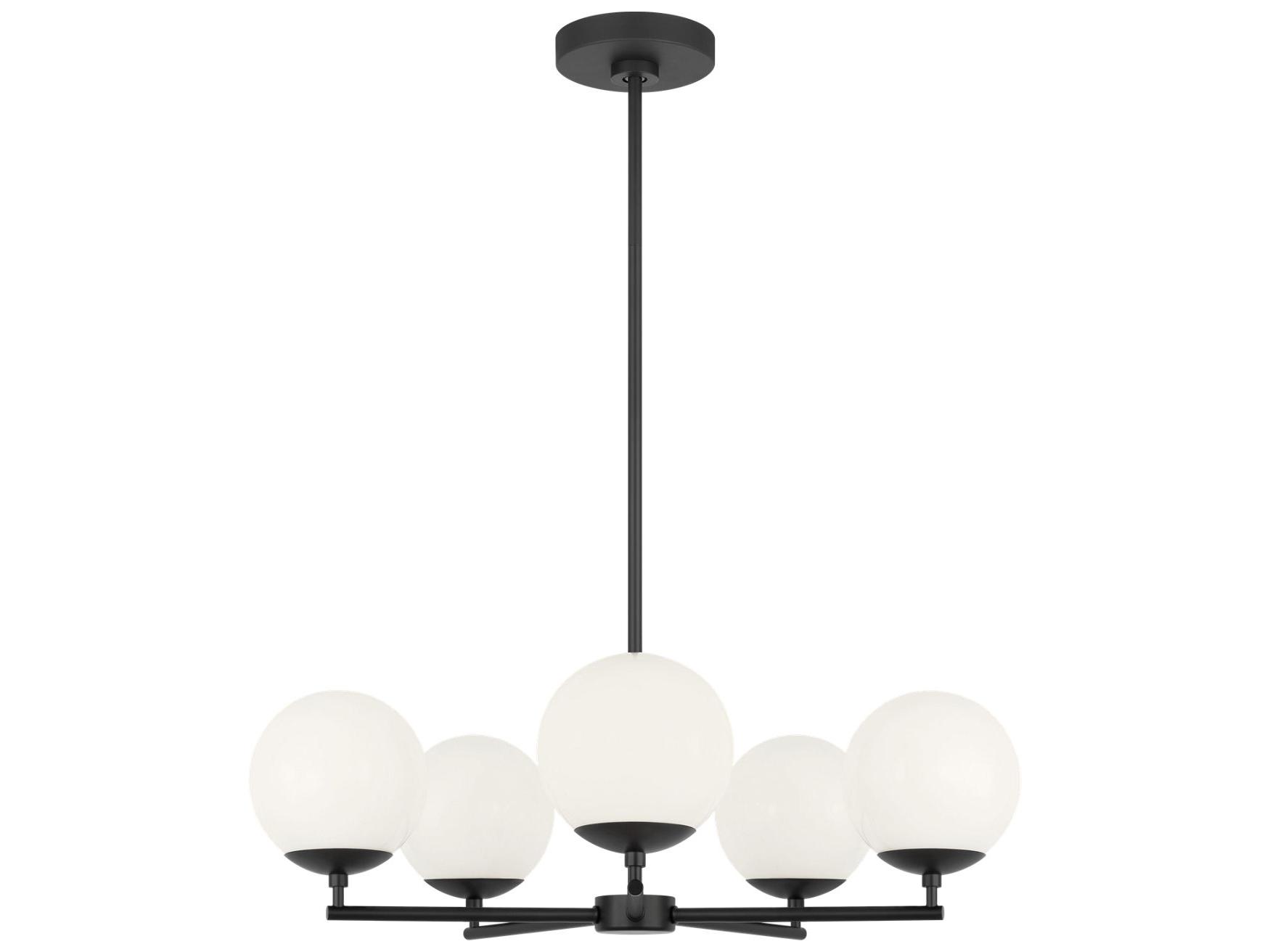 Generation Lighting Nube 5-Light Midnight Black Globe Chandelier