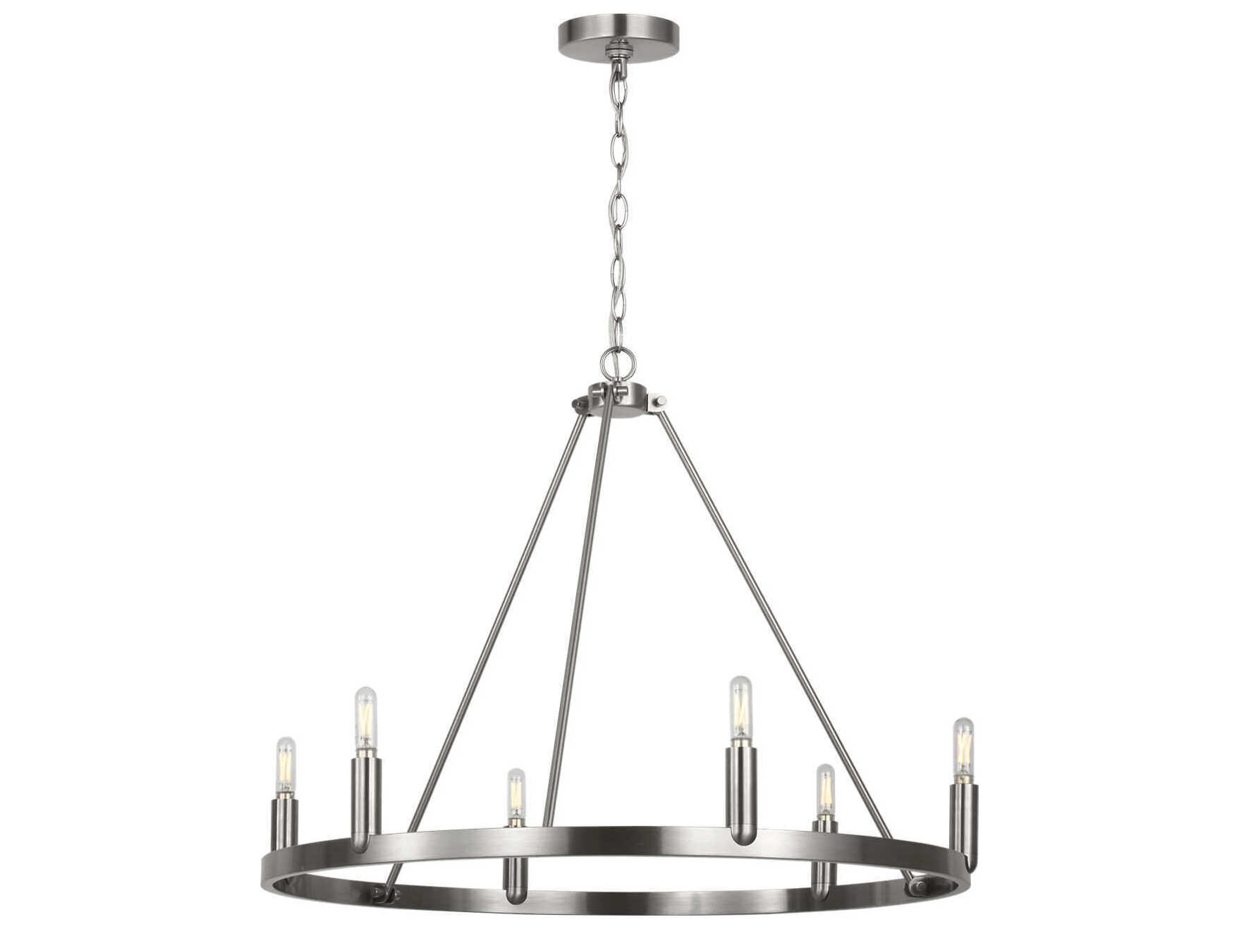 Generation Lighting Mirla 6-Light Brushed Nickel Candelabra Chandelier