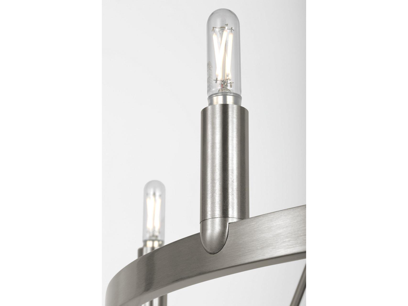 Generation Lighting Mirla 6-Light Brushed Nickel Candelabra Chandelier