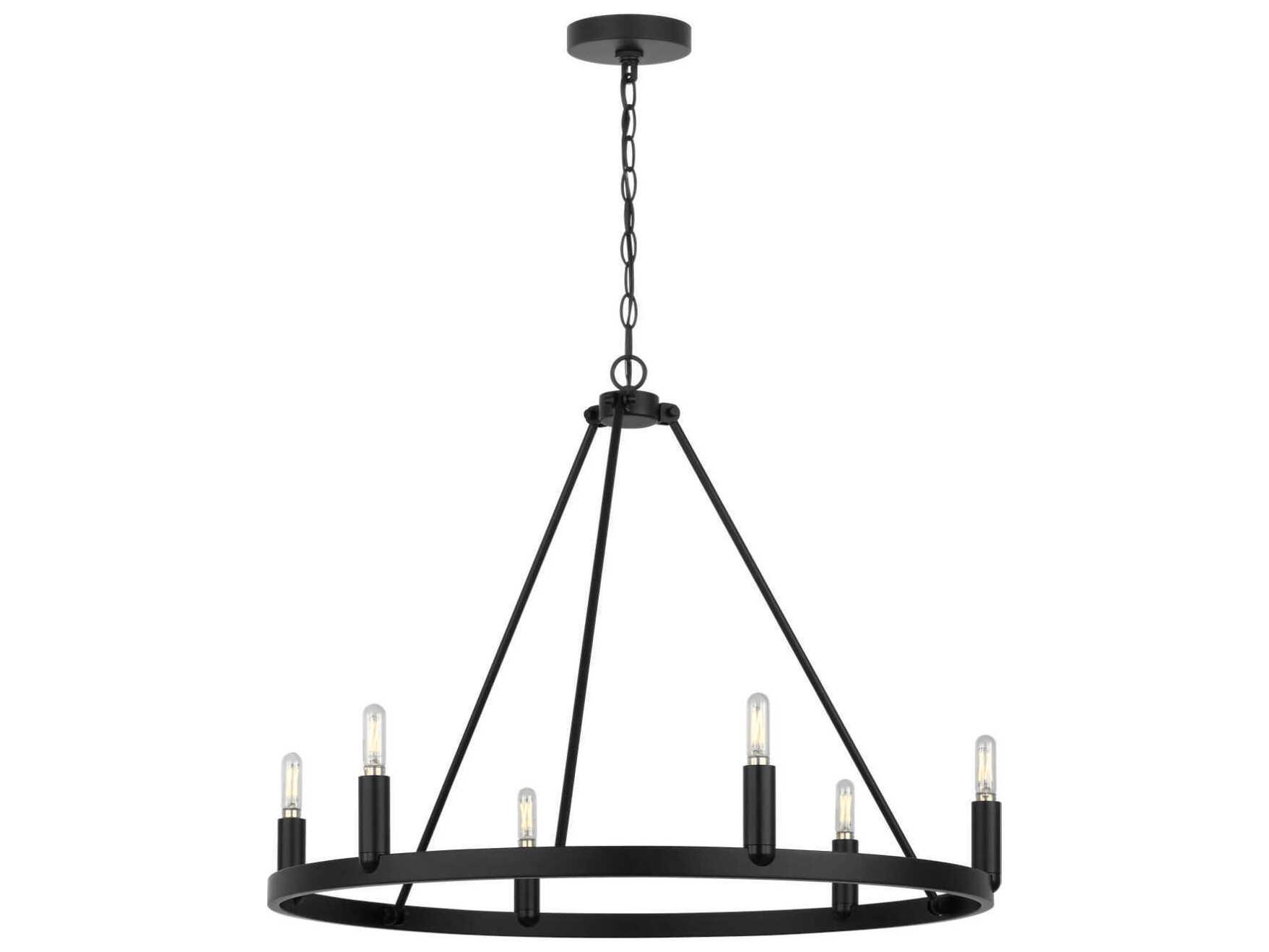 Generation Lighting Mirla 6-Light Midnight Black Candelabra Chandelier