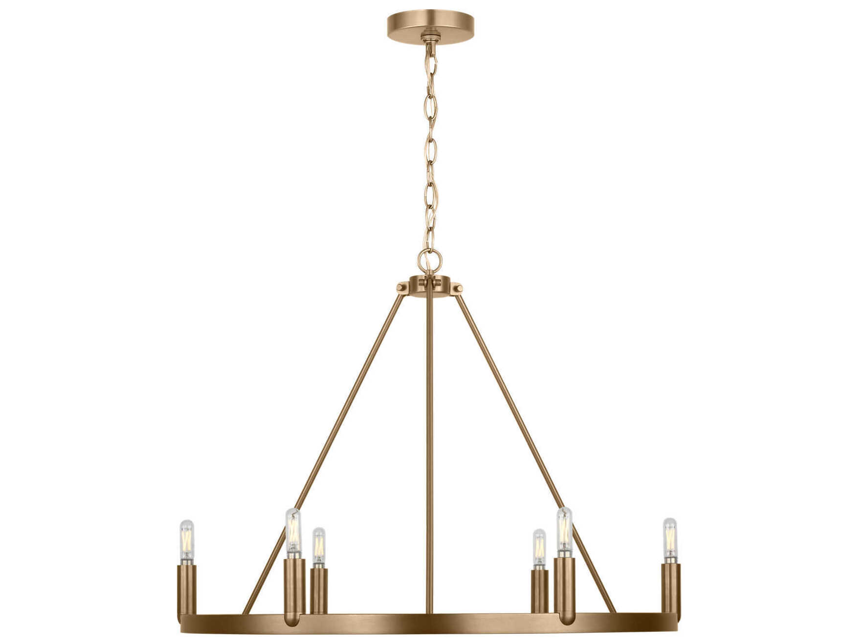Generation Lighting Mirla 6-Light Satin Brass Candelabra Chandelier