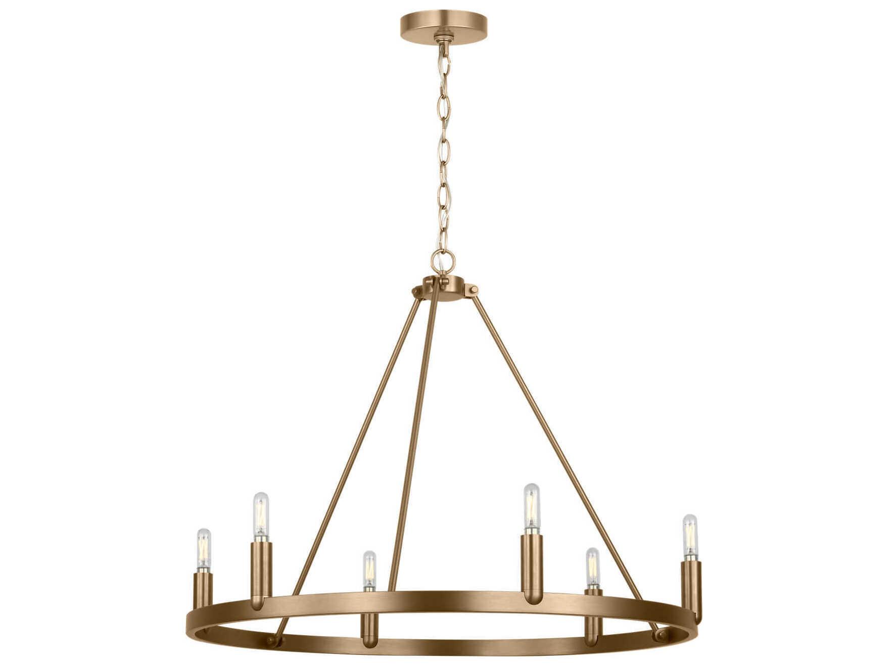 Generation Lighting Mirla 6-Light Satin Brass Candelabra Chandelier