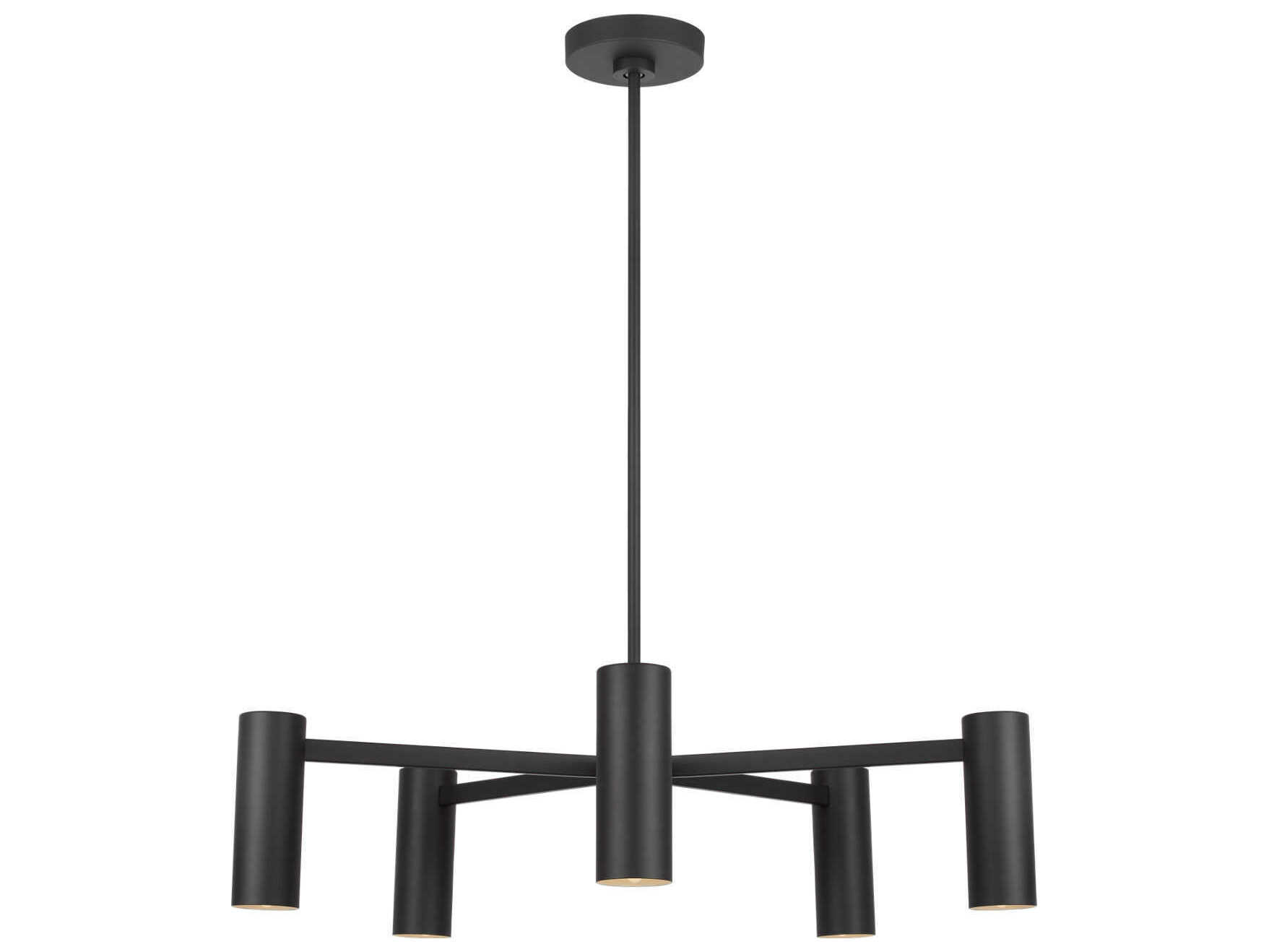 Generation Lighting Zentro 5-Light Midnight Black Cylinder Chandelier