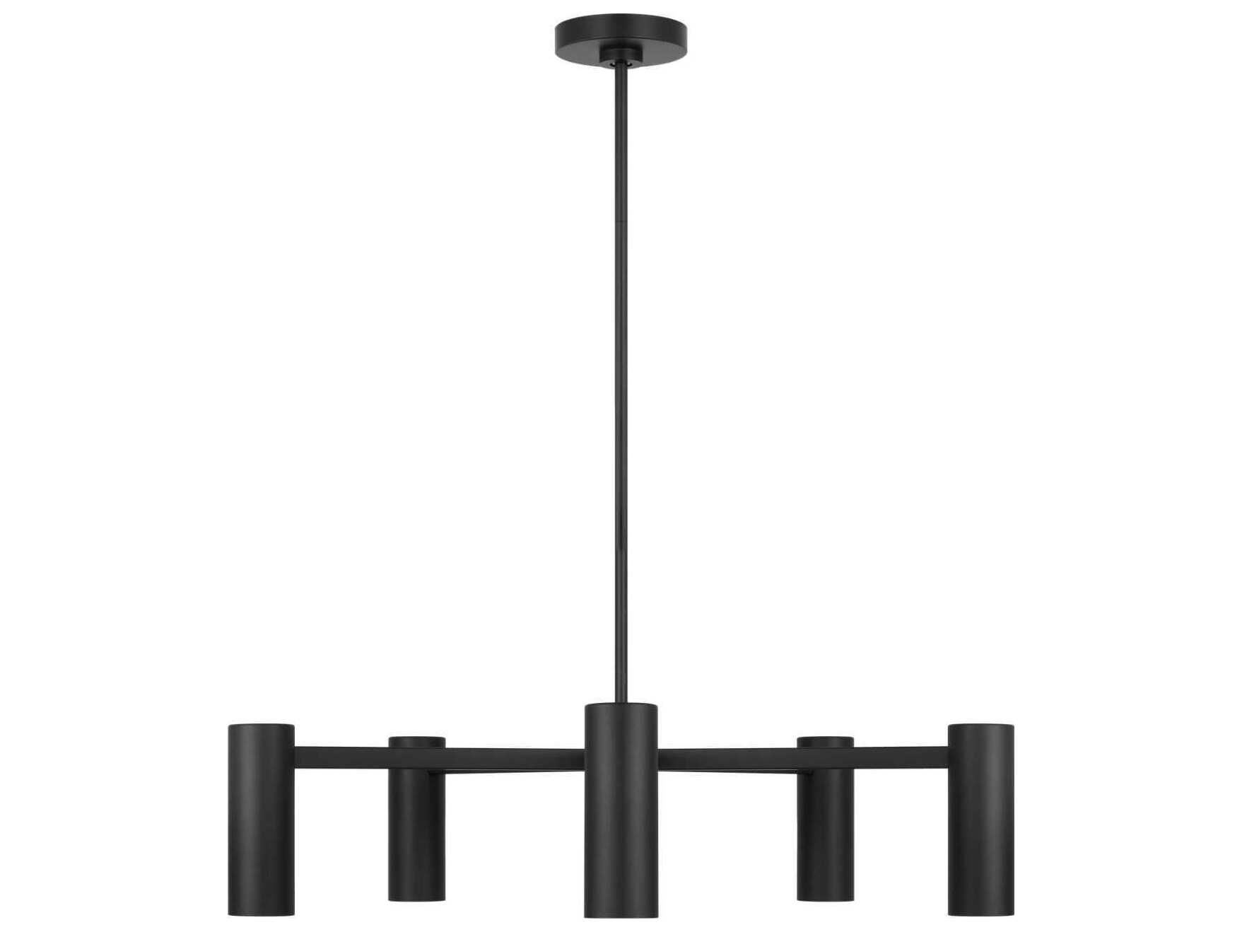Generation Lighting Zentro 5-Light Midnight Black Cylinder Chandelier