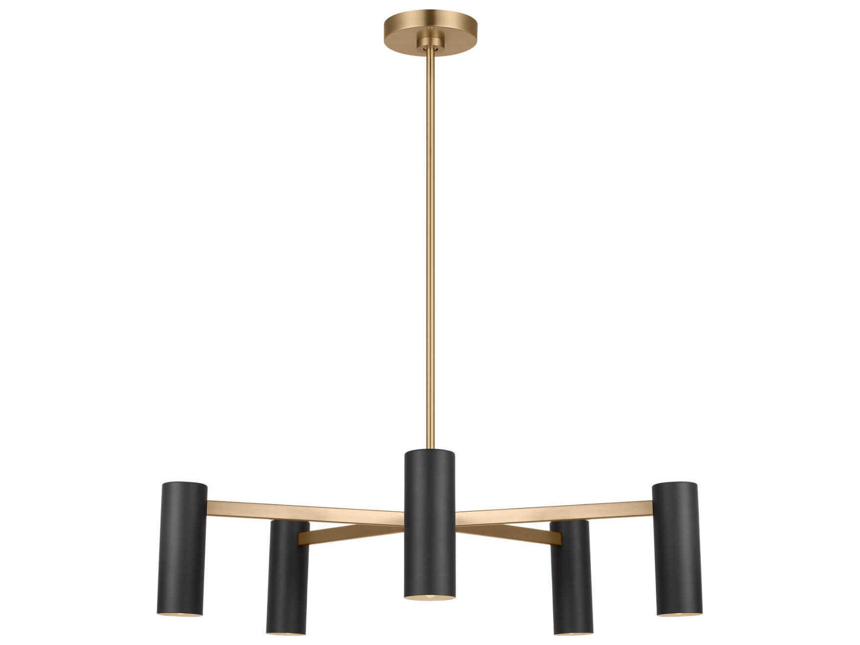 Generation Lighting Zentro 5-Light Satin Brass Cylinder Chandelier