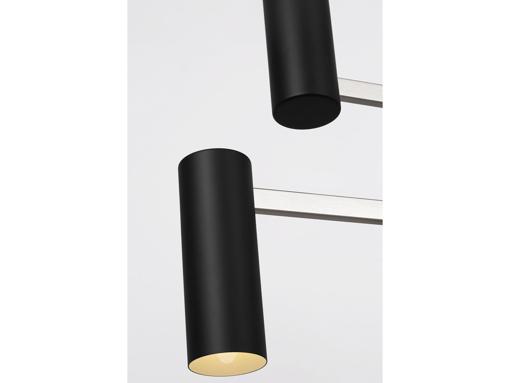Generation Lighting Zentro 8-Light Brushed Nickel Black Cylinder Chandelier