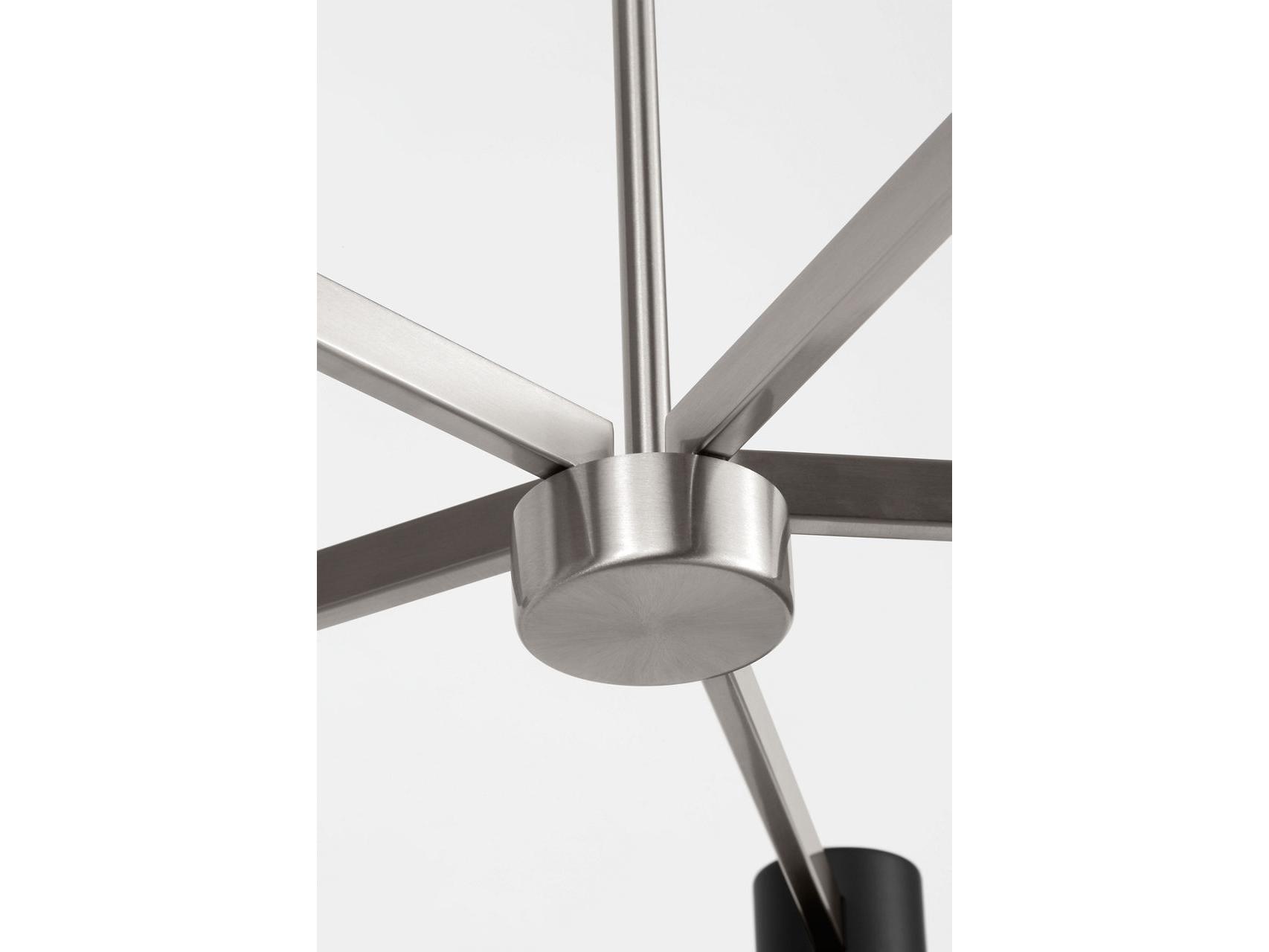 Generation Lighting Zentro 8-Light Brushed Nickel Black Cylinder Chandelier