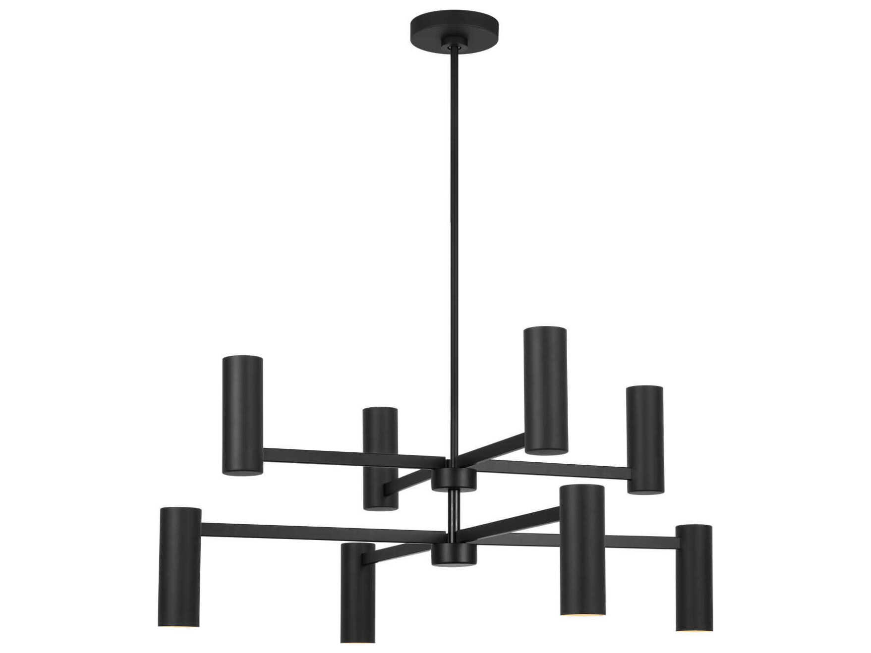 Generation Lighting Zentro 8-Light Midnight Black Cylinder Chandelier