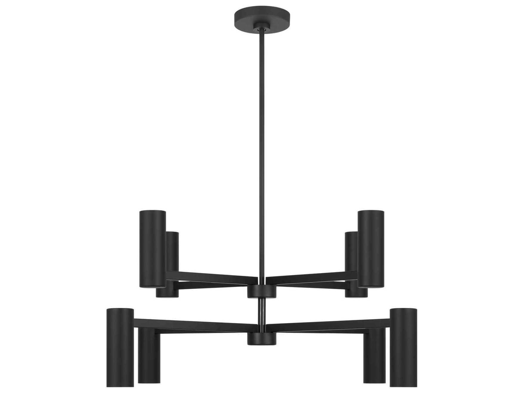 Generation Lighting Zentro 8-Light Midnight Black Cylinder Chandelier