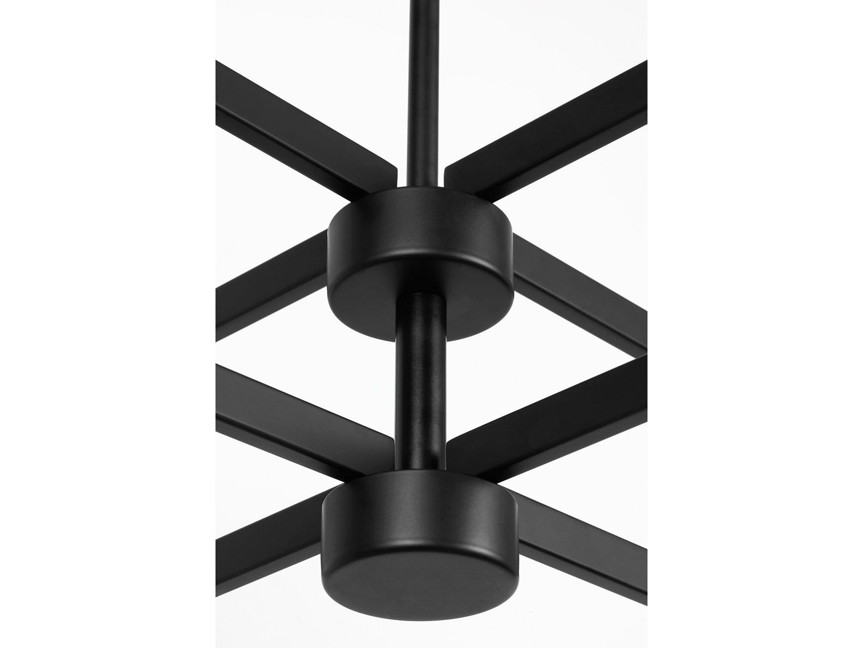 Generation Lighting Zentro 8-Light Midnight Black Cylinder Chandelier