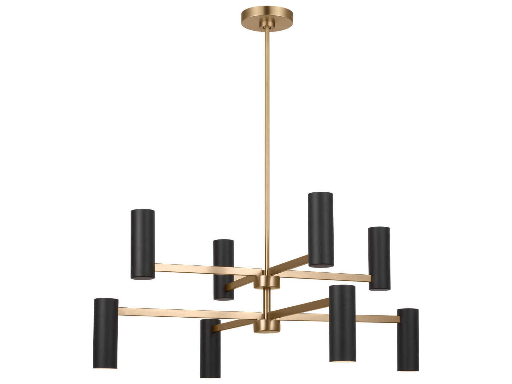 Generation Lighting Zentro 8-Light Satin Brass Cylinder Chandelier