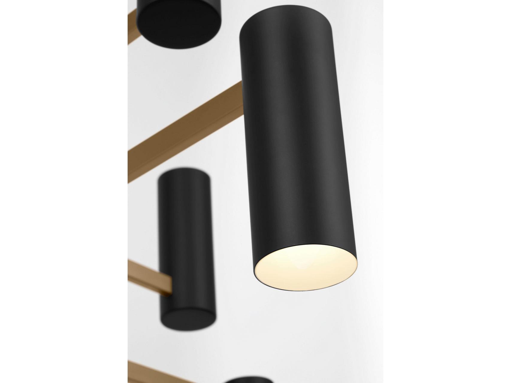 Generation Lighting Zentro 8-Light Satin Brass Cylinder Chandelier