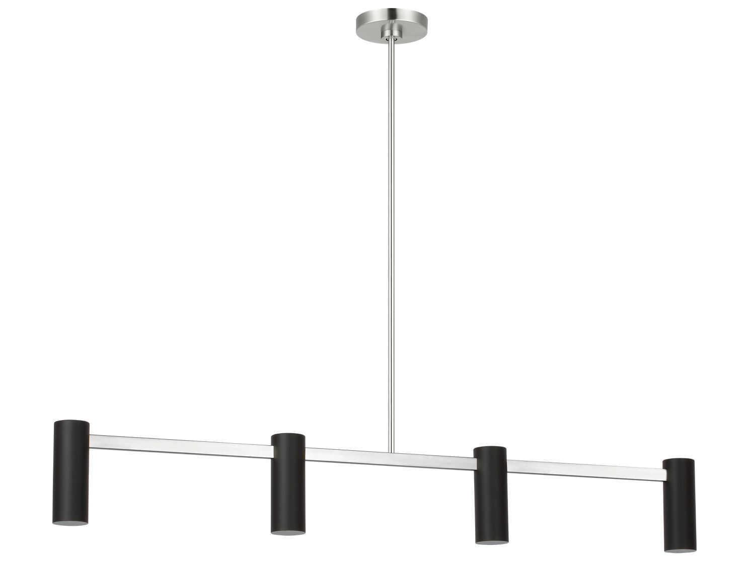Generation Lighting Zentro 4-Light Brushed Nickel Cylinder Linear Island Pendant