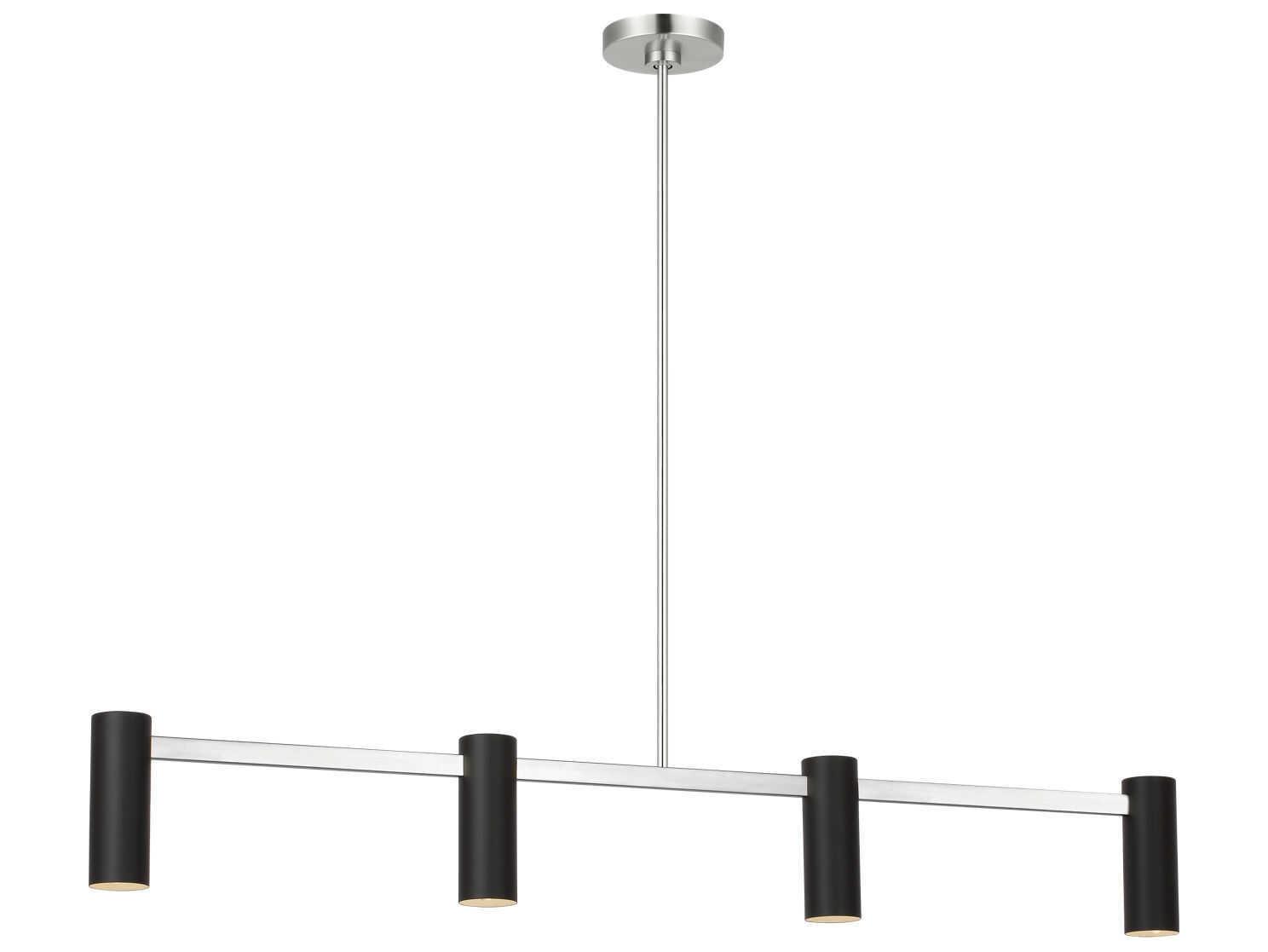 Generation Lighting Zentro 4-Light Brushed Nickel Cylinder Linear Island Pendant