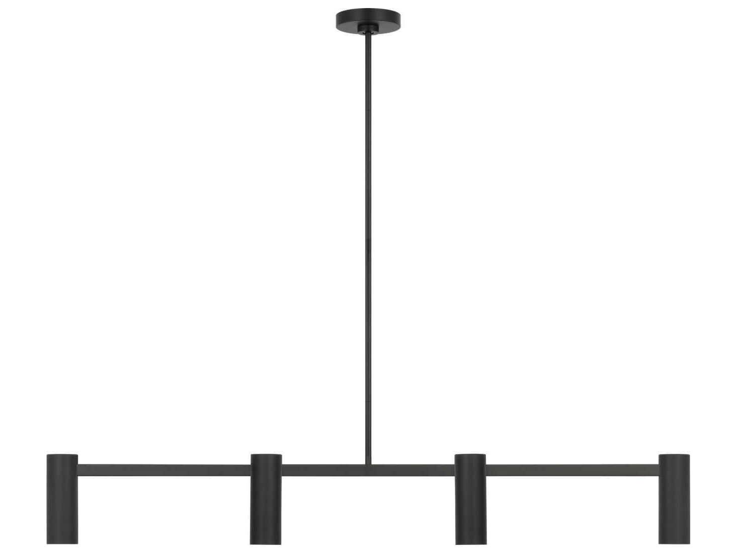 Generation Lighting Zentro 4-Light Midnight Black Cylinder Linear Island Pendant