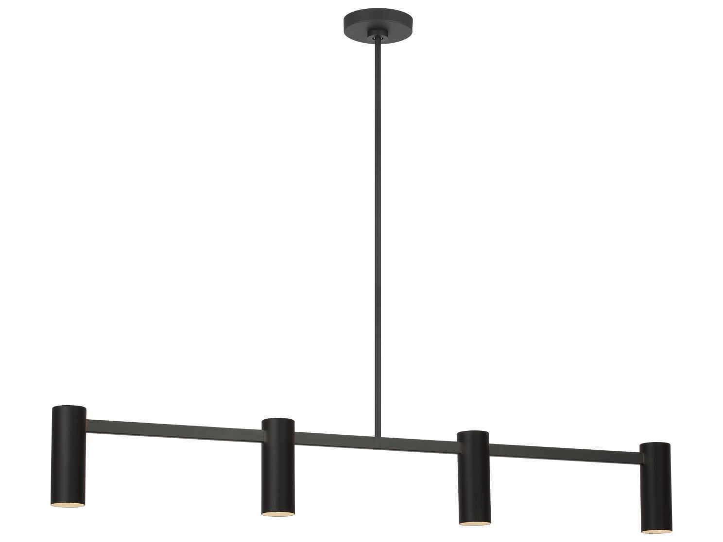 Generation Lighting Zentro 4-Light Midnight Black Cylinder Linear Island Pendant