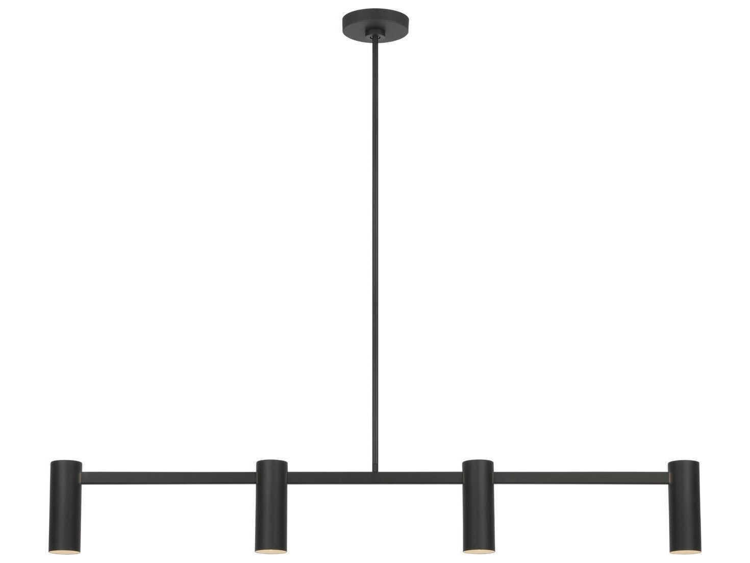 Generation Lighting Zentro 4-Light Midnight Black Cylinder Linear Island Pendant