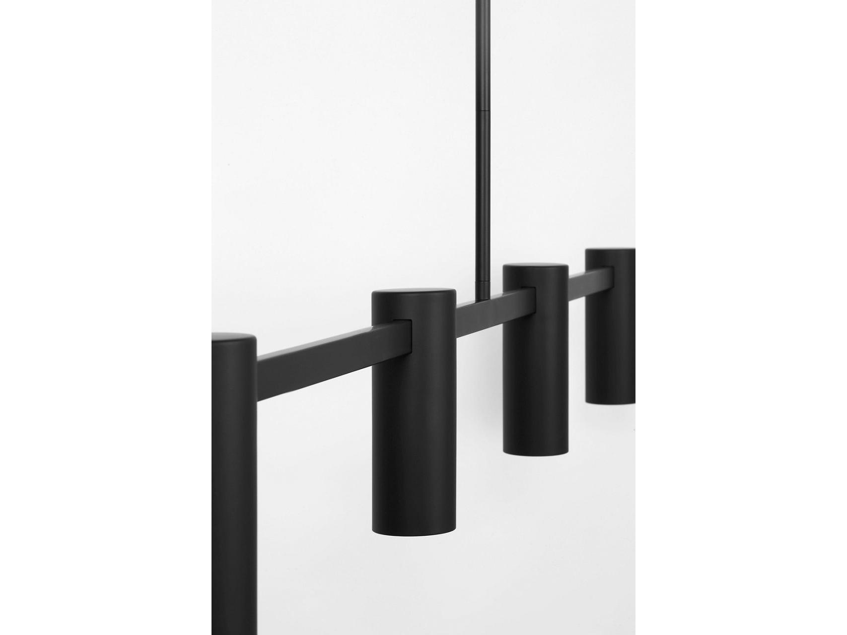 Generation Lighting Zentro 4-Light Midnight Black Cylinder Linear Island Pendant