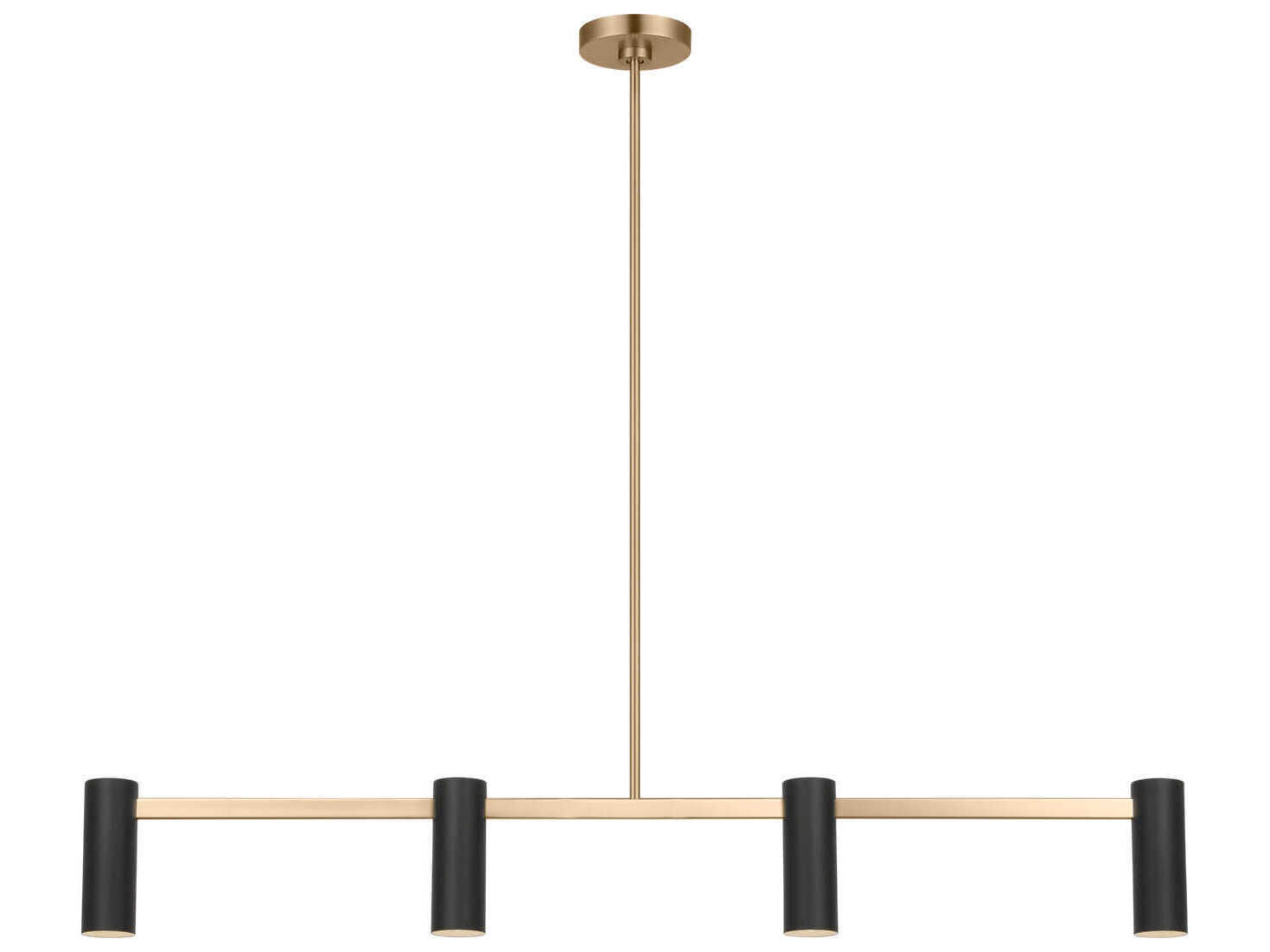 Generation Lighting Zentro 4-Light Satin Brass Cylinder Linear Island Pendant