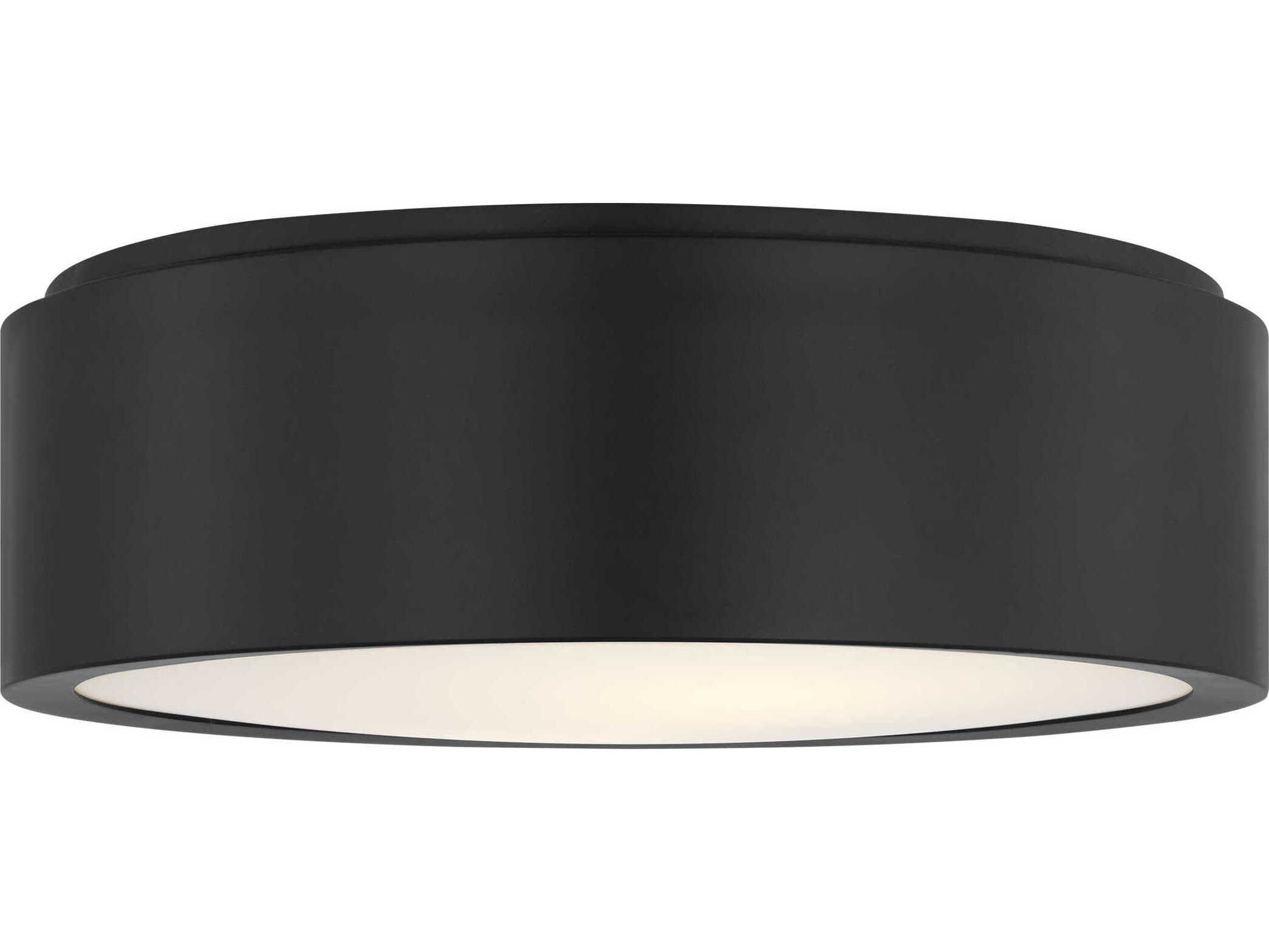 Generation Lighting Albee 2-Light Midnight Black Round Flush Mount