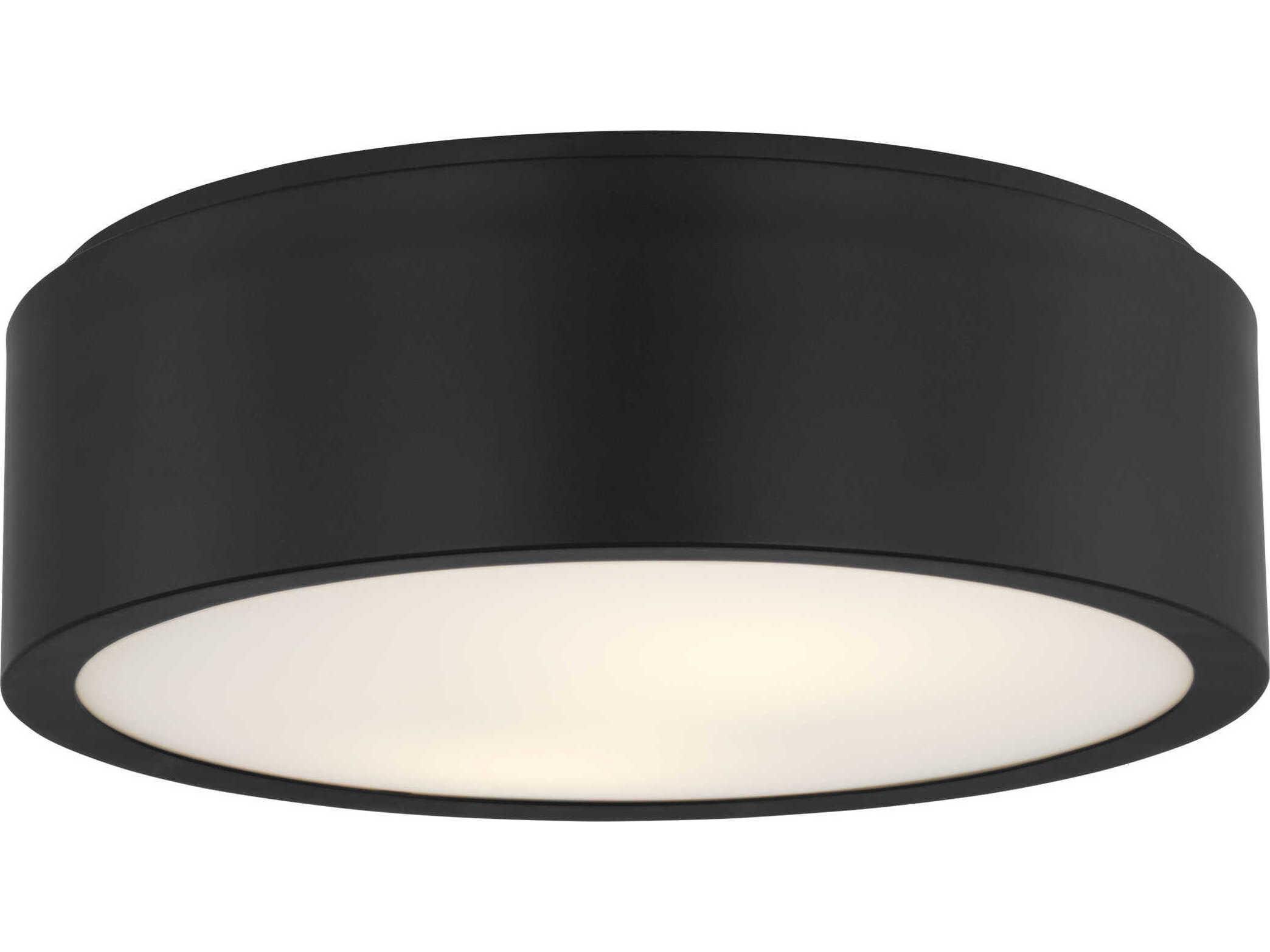 Generation Lighting Albee 2-Light Midnight Black Round Flush Mount