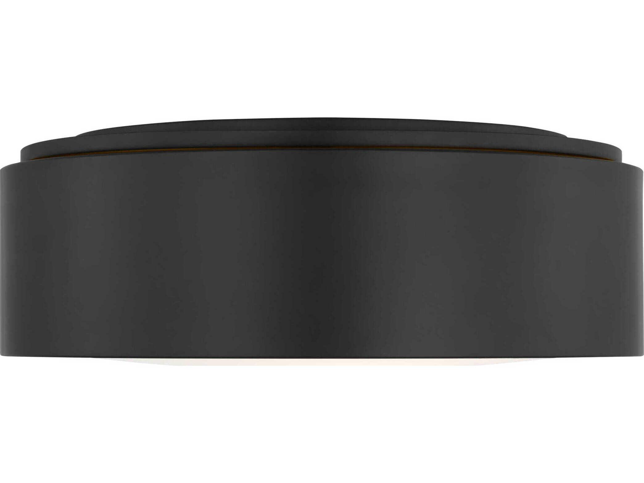 Generation Lighting Albee 2-Light Midnight Black Round Flush Mount