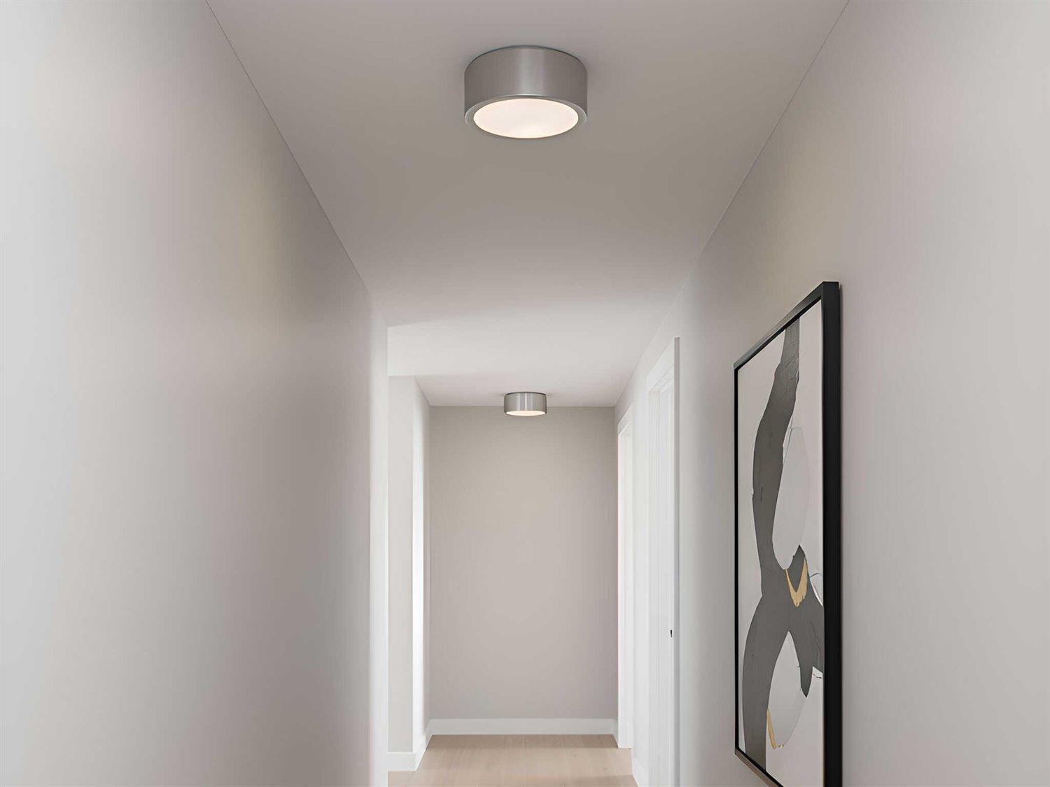 Generation Lighting Albee 1-Light Brushed Nickel Round Flush Mount