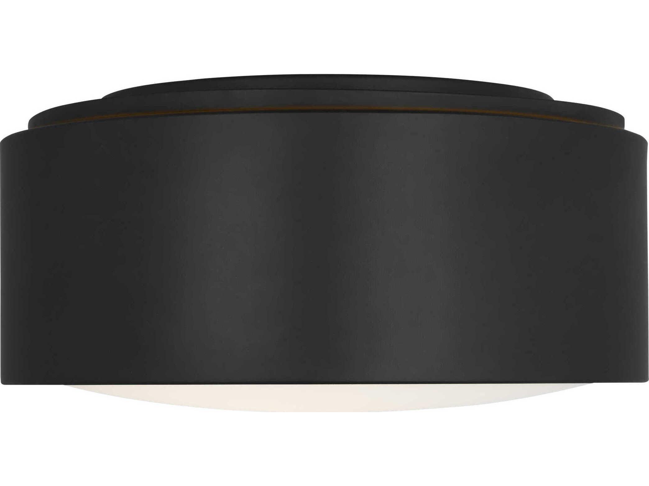 Generation Lighting Albee 1-Light Midnight Black Round Flush Mount