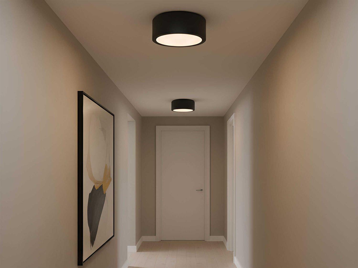 Generation Lighting Albee 1-Light Midnight Black Round Flush Mount