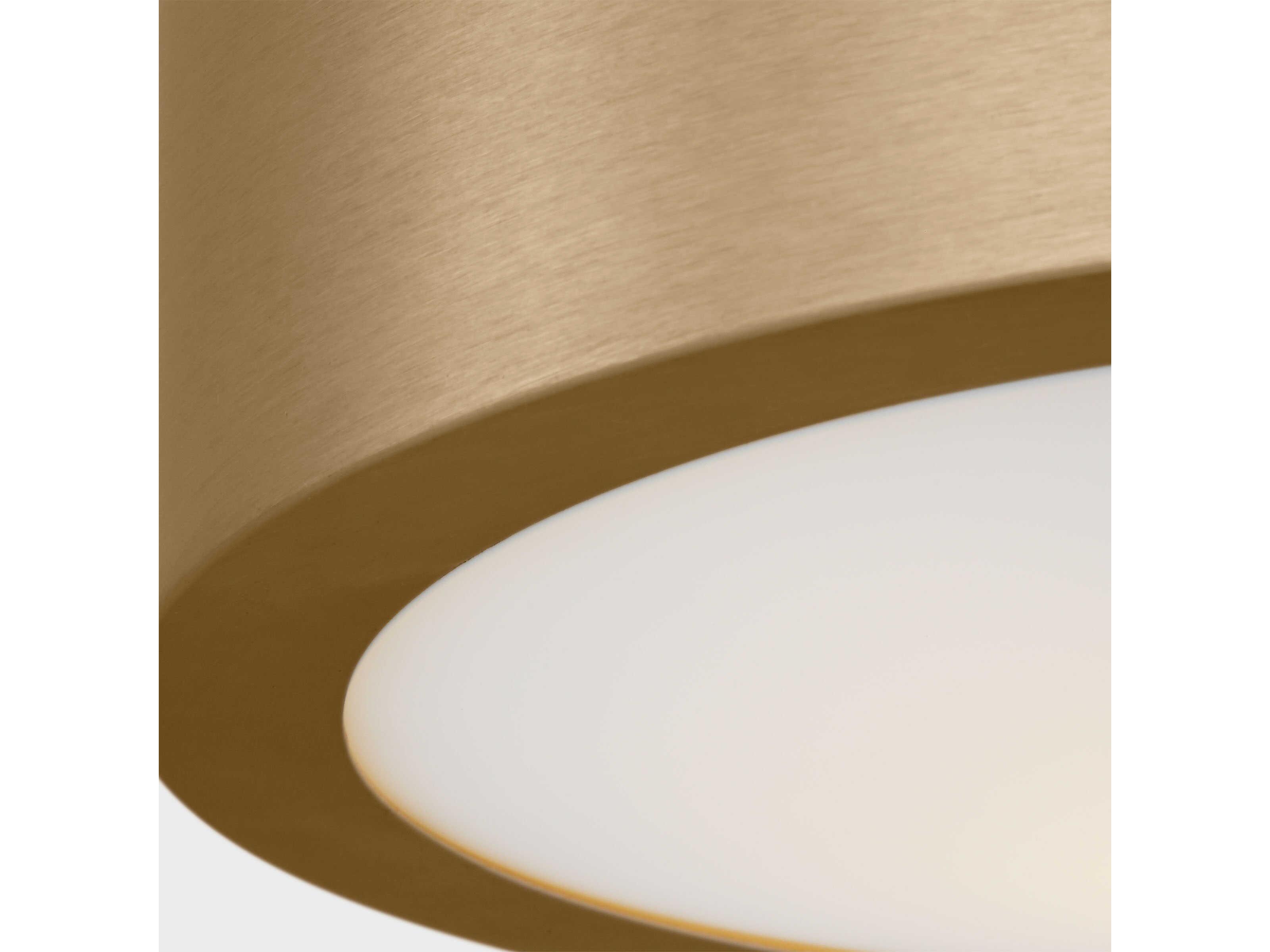 Generation Lighting Albee 1-Light Satin Brass Round Flush Mount