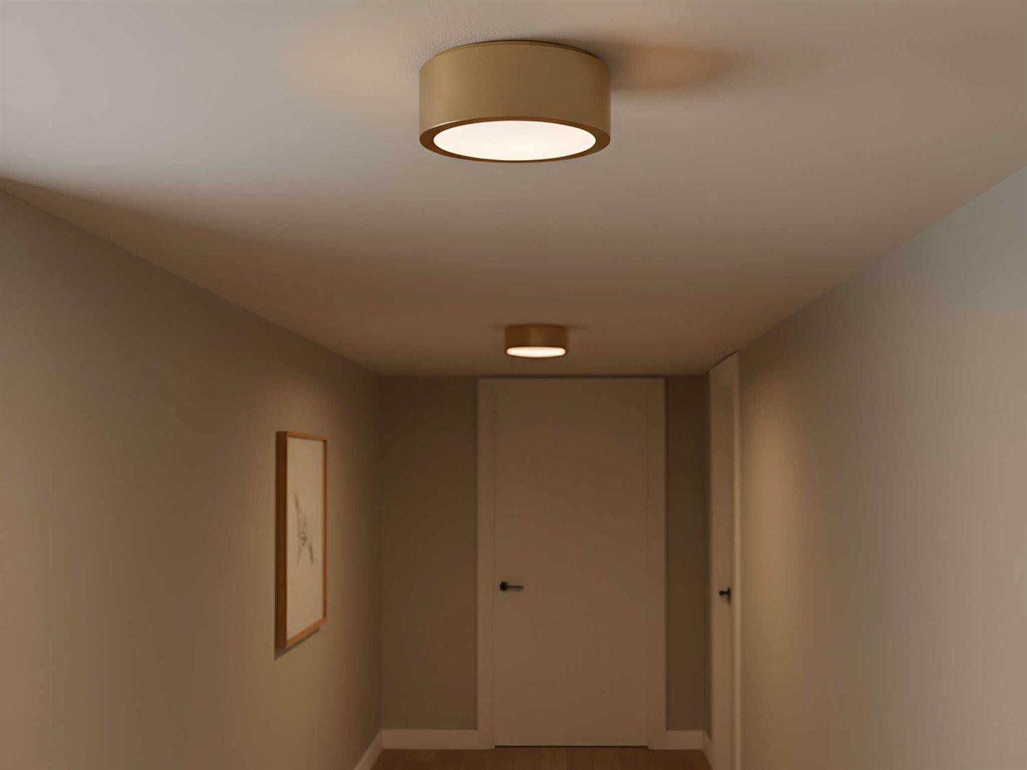 Generation Lighting Albee 1-Light Satin Brass Round Flush Mount