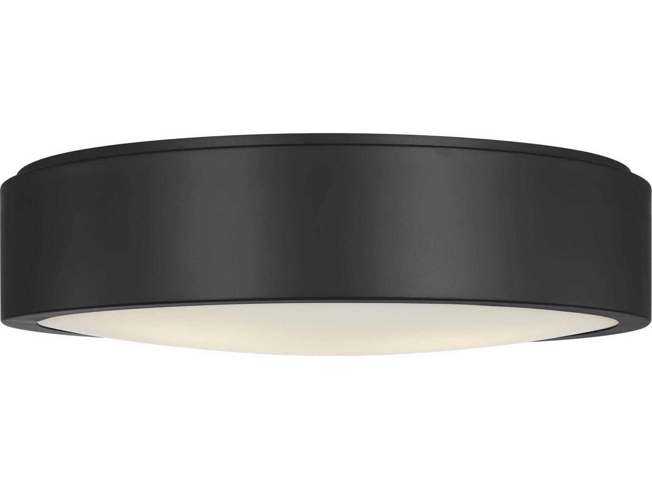 Generation Lighting Albee 2-Light Midnight Black Round Flush Mount