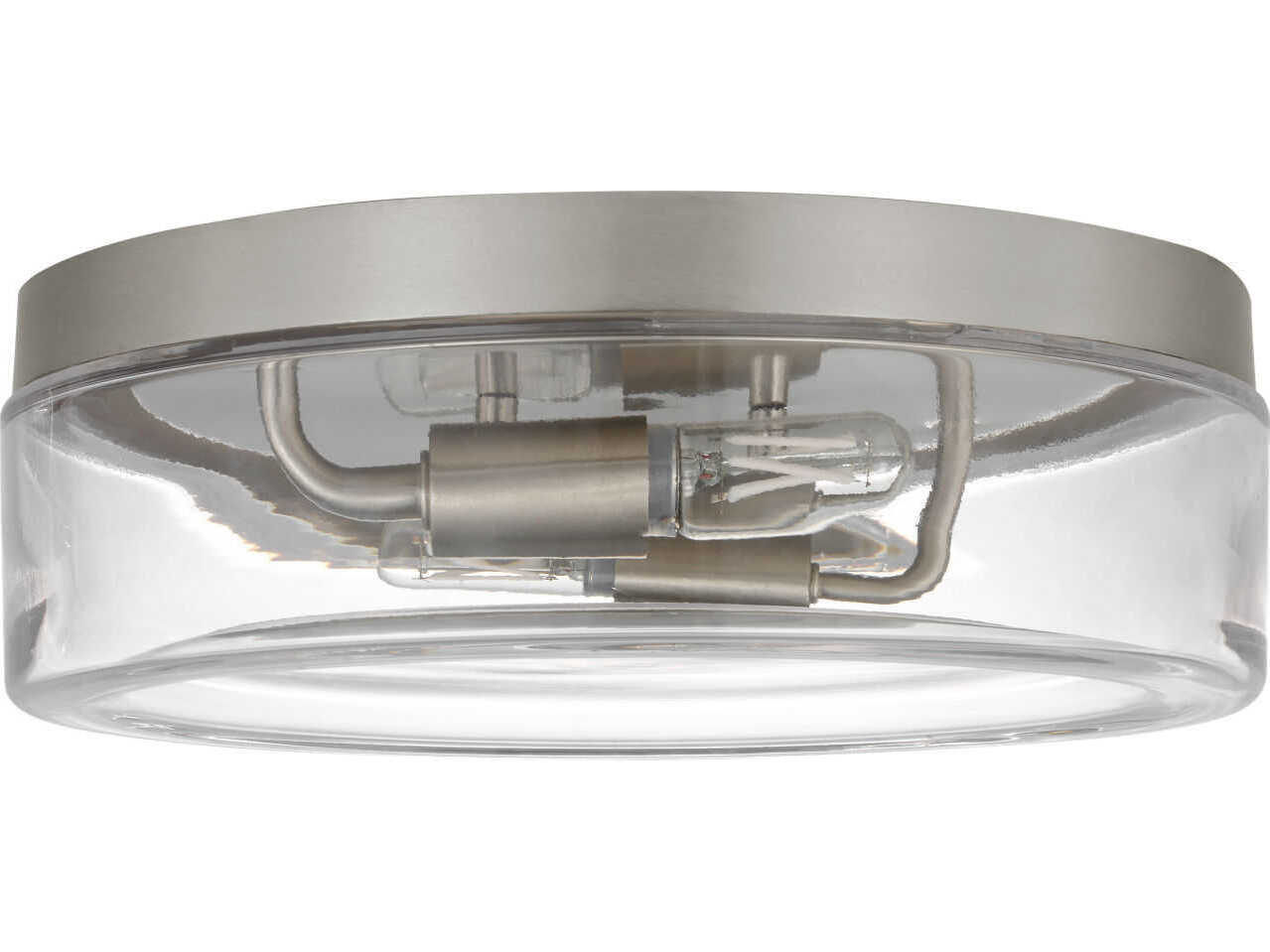 Generation Lighting Rhett 2-Light Brushed Nickel Round Flush Mount