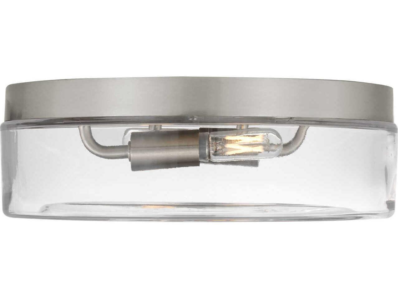 Generation Lighting Rhett 2-Light Brushed Nickel Round Flush Mount