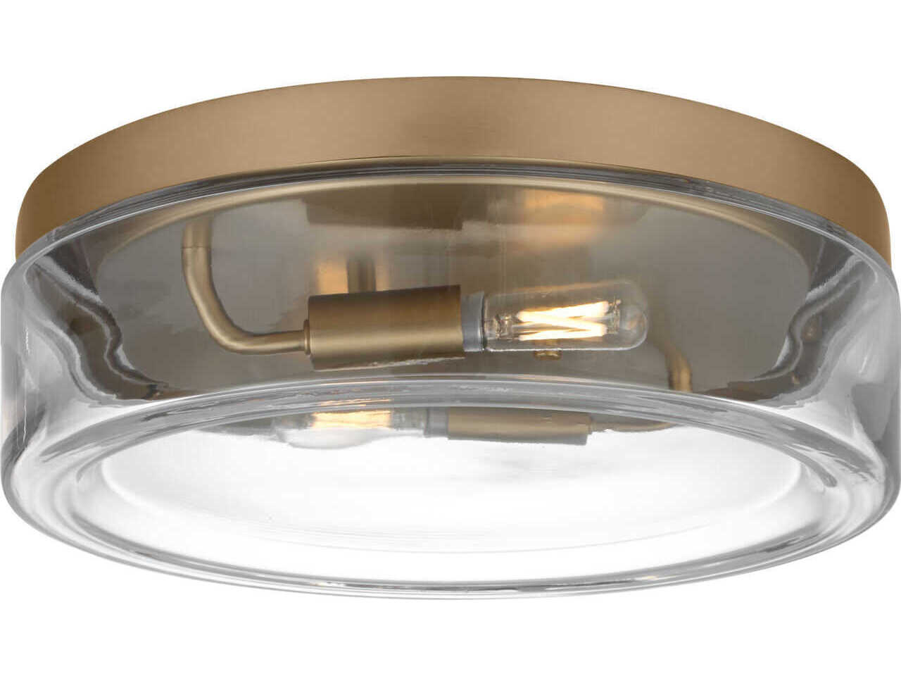 Generation Lighting Rhett 2-Light Satin Brass Round Flush Mount