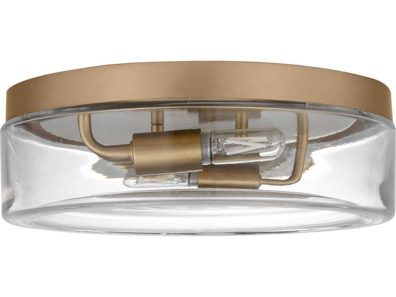 Generation Lighting Rhett 2-Light Satin Brass Round Flush Mount