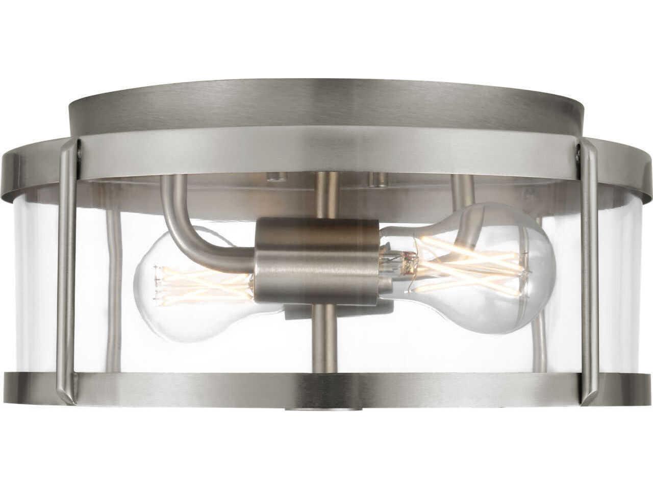 Generation Lighting Lumra 2-Light Brushed Nickel Round Flush Mount