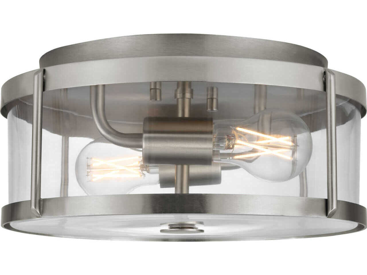 Generation Lighting Lumra 2-Light Brushed Nickel Round Flush Mount