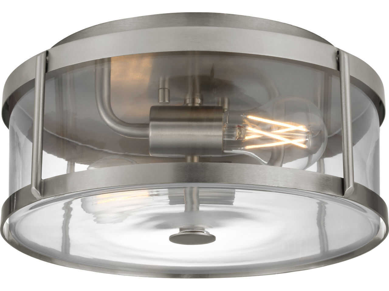 Generation Lighting Lumra 2-Light Brushed Nickel Round Flush Mount