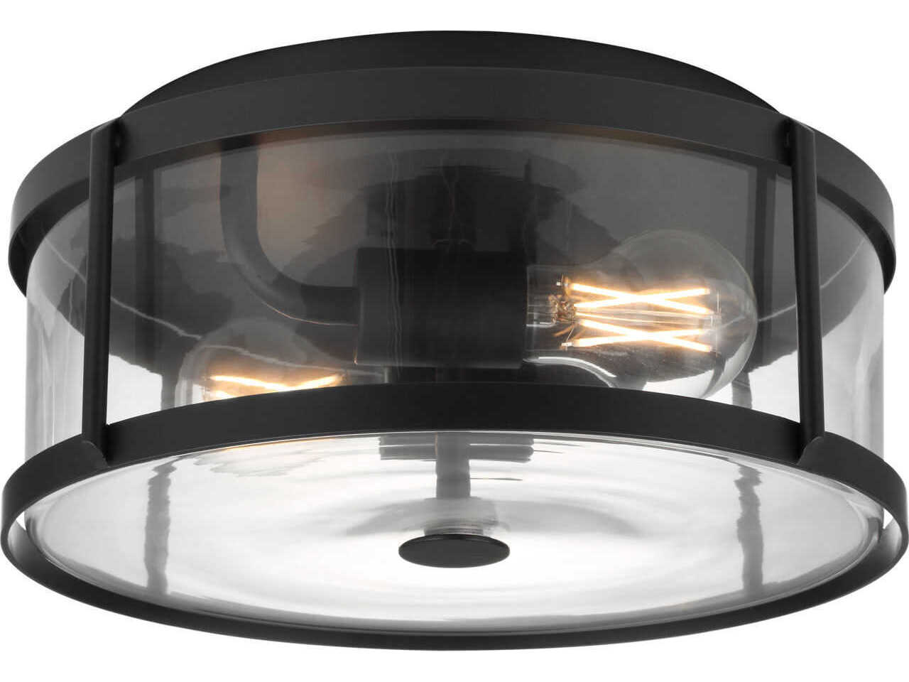Generation Lighting Lumra 2-Light Midnight Black Round Flush Mount