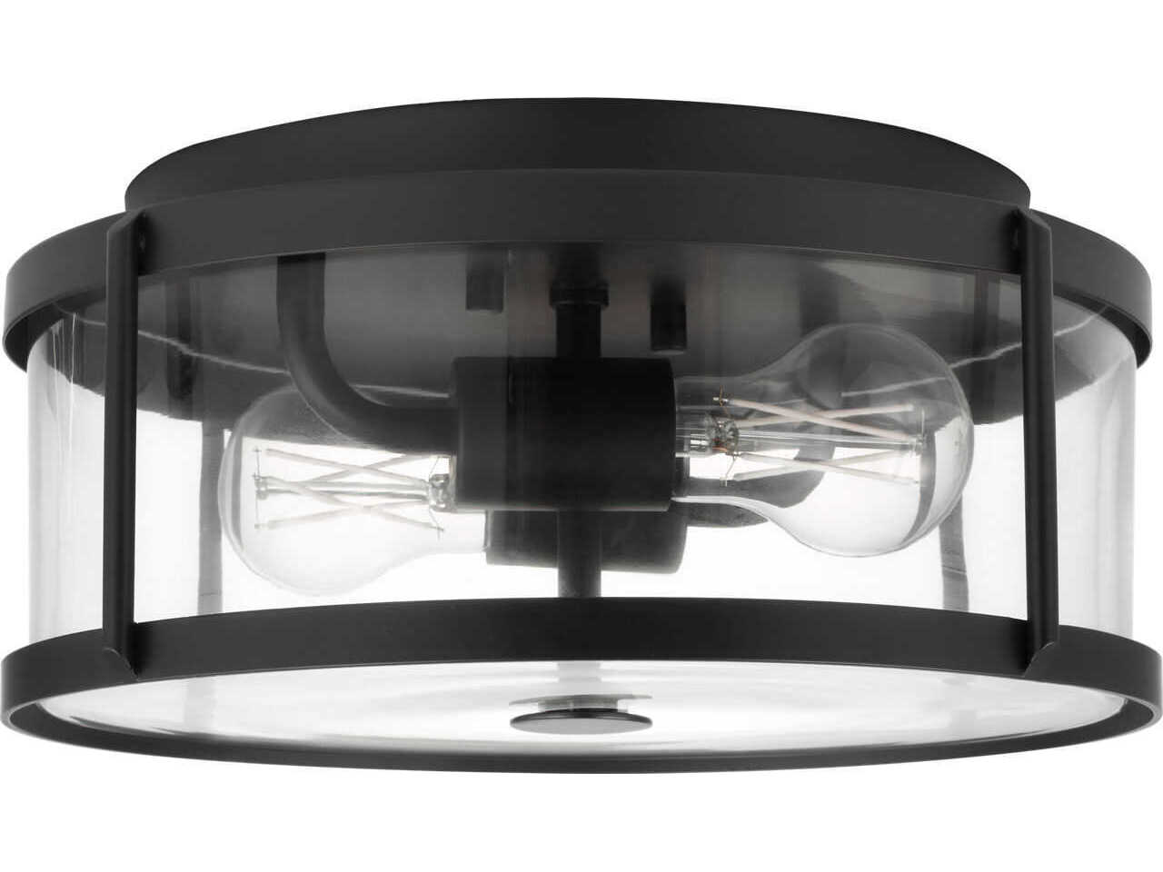 Generation Lighting Lumra 2-Light Midnight Black Round Flush Mount